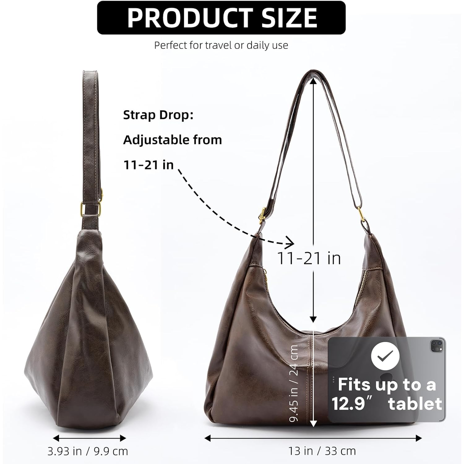 Celestina Hobo Bags for Women, Ultra Soft Foldable - Image 2