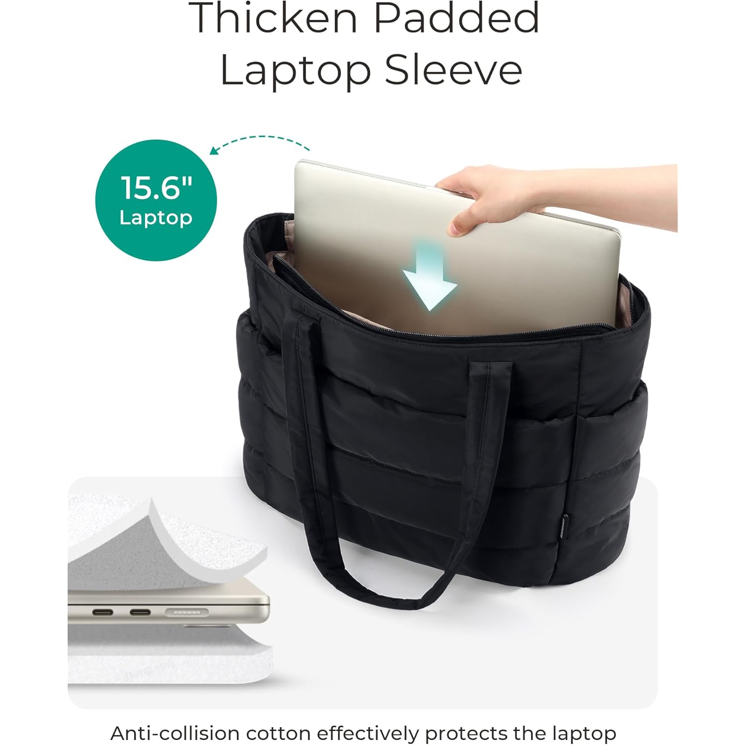 BAGSMART shopper Bag for Women, Lightweight Puffy shopper - Image 4