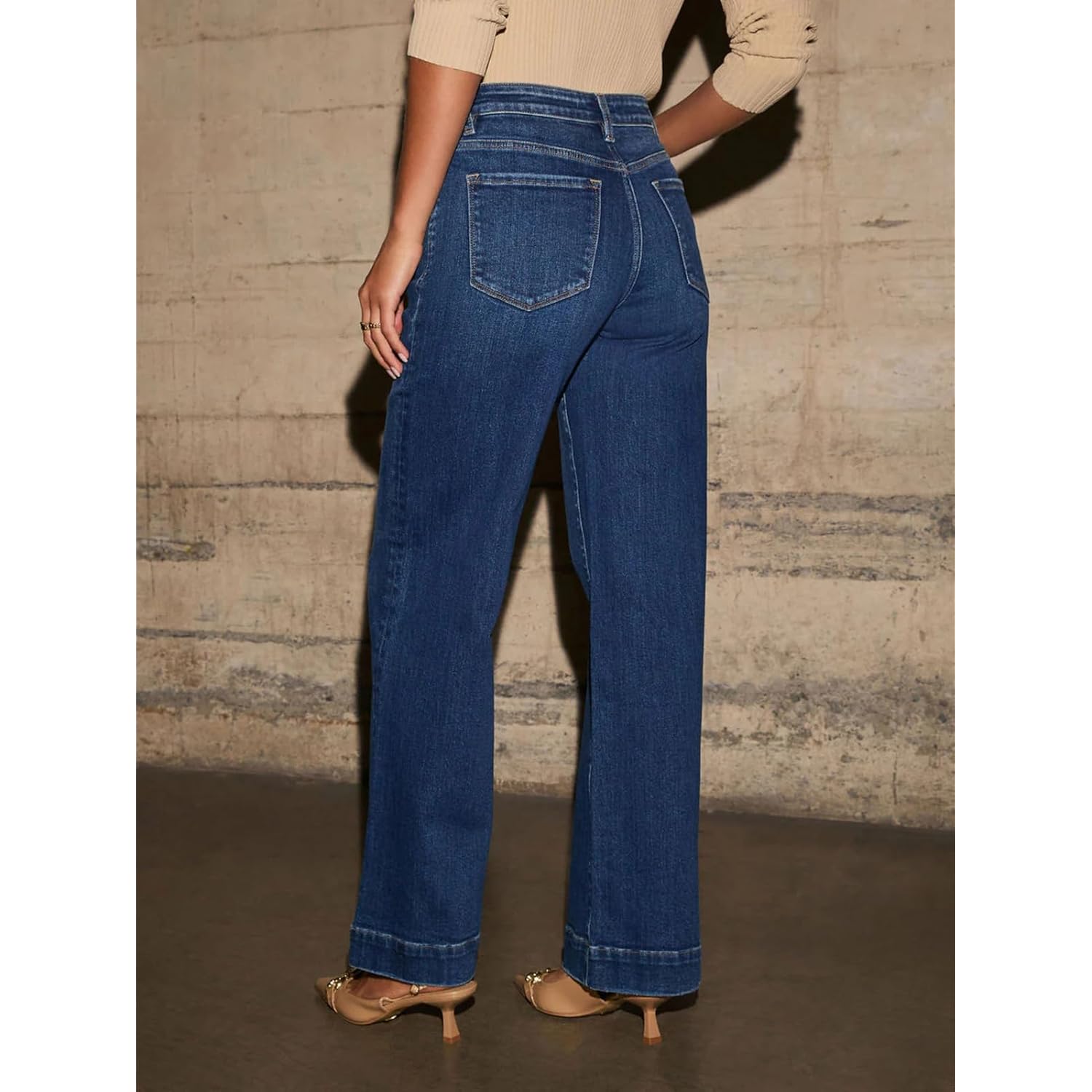 KUNMI Dam wide leg jeans High Waisted straight - Image 3