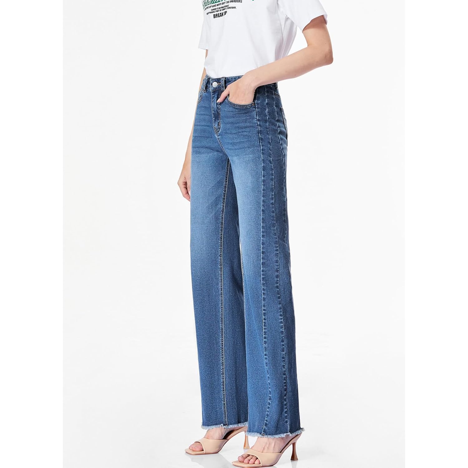 Sidefeel Dam wide leg jeans High Waisted Strechy - Image 6