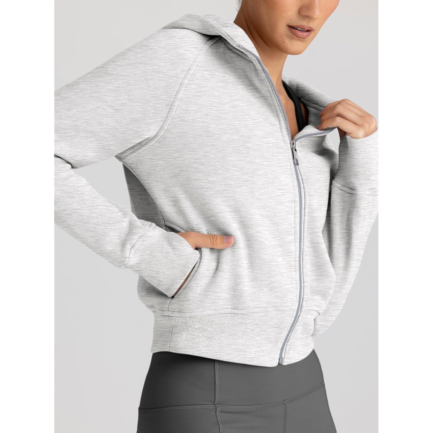 Trendy Queen Dam dragkedja hoodie Jackets cropped sweatshirt - Image 4