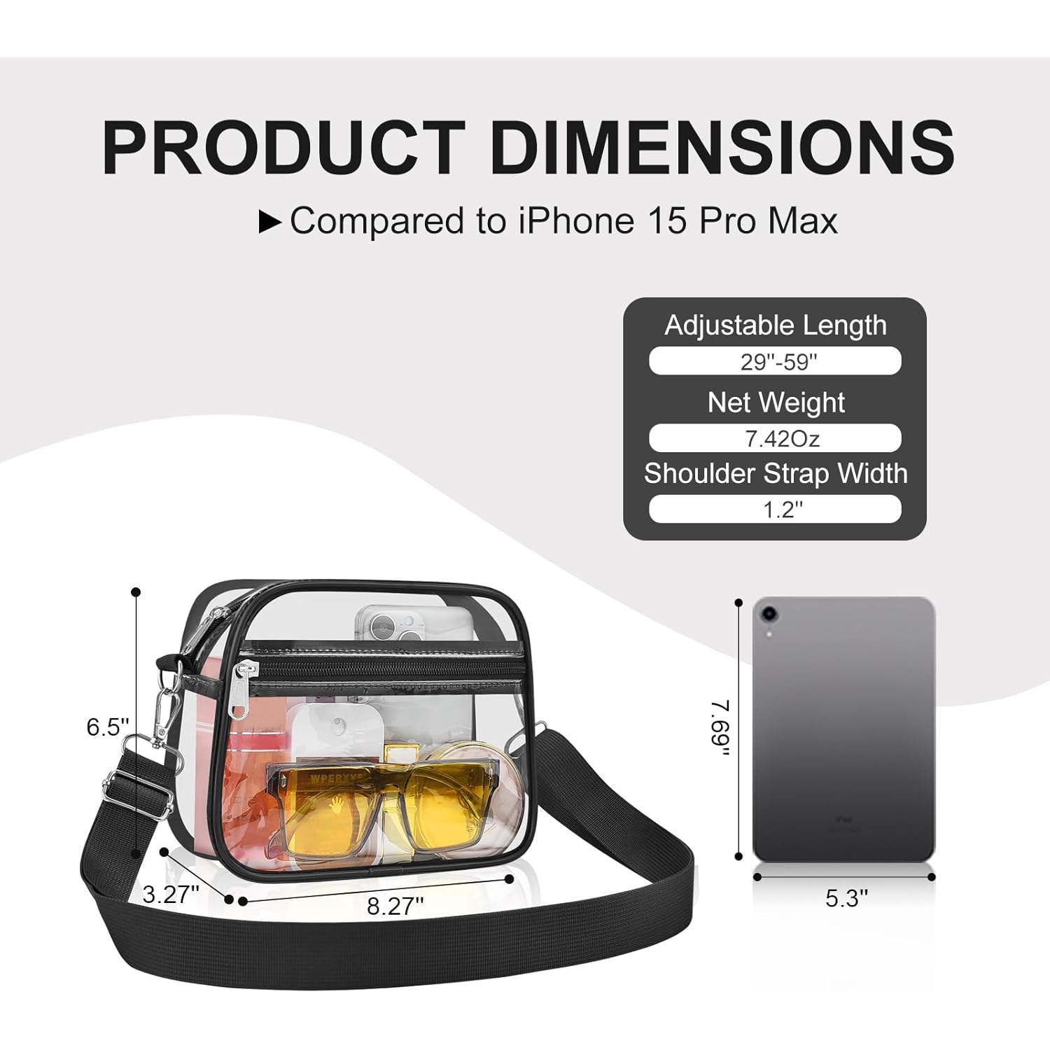 USPECLARE Clear Bag for Stadium Events Clear handväska - Image 2