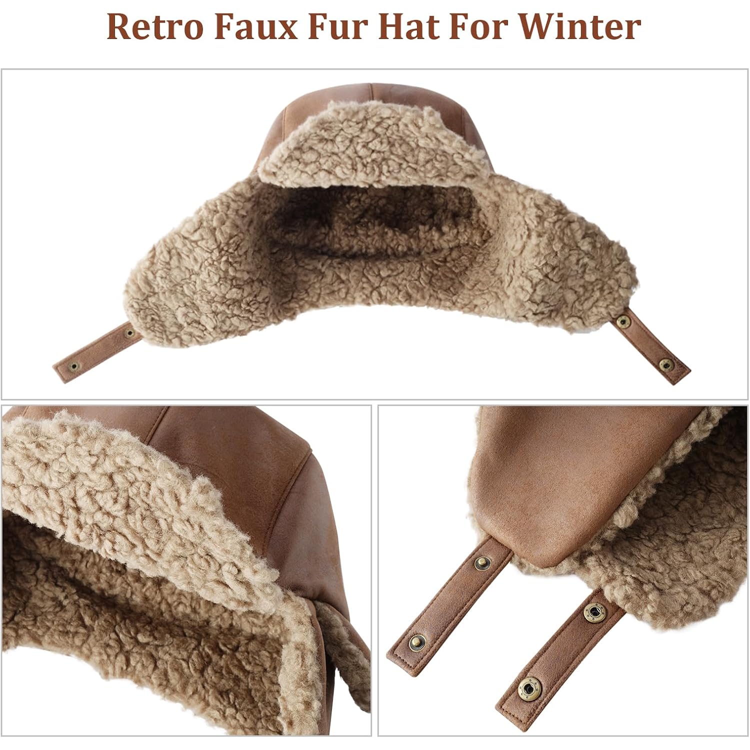 Peicees Aviator hatt and Goggles for Adult Kids - Image 3