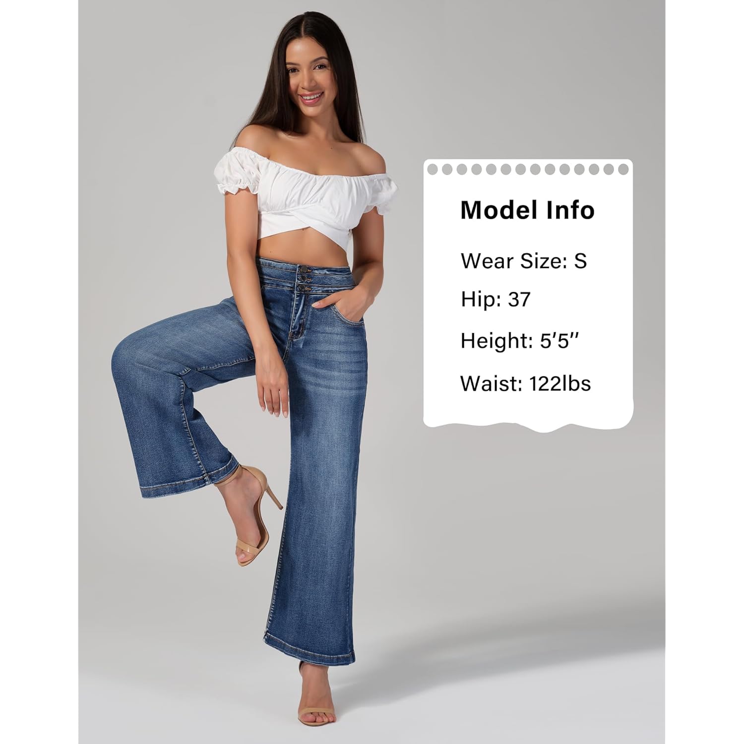 Roswear Dam wide leg jeans Casual High Waisted - Image 4