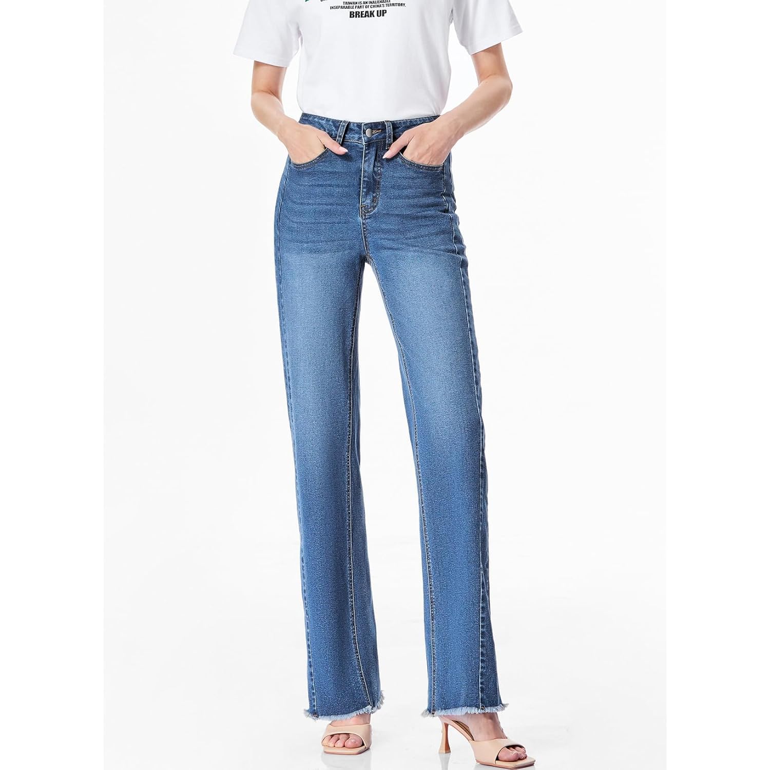 Sidefeel Dam wide leg jeans High Waisted Strechy - Image 4