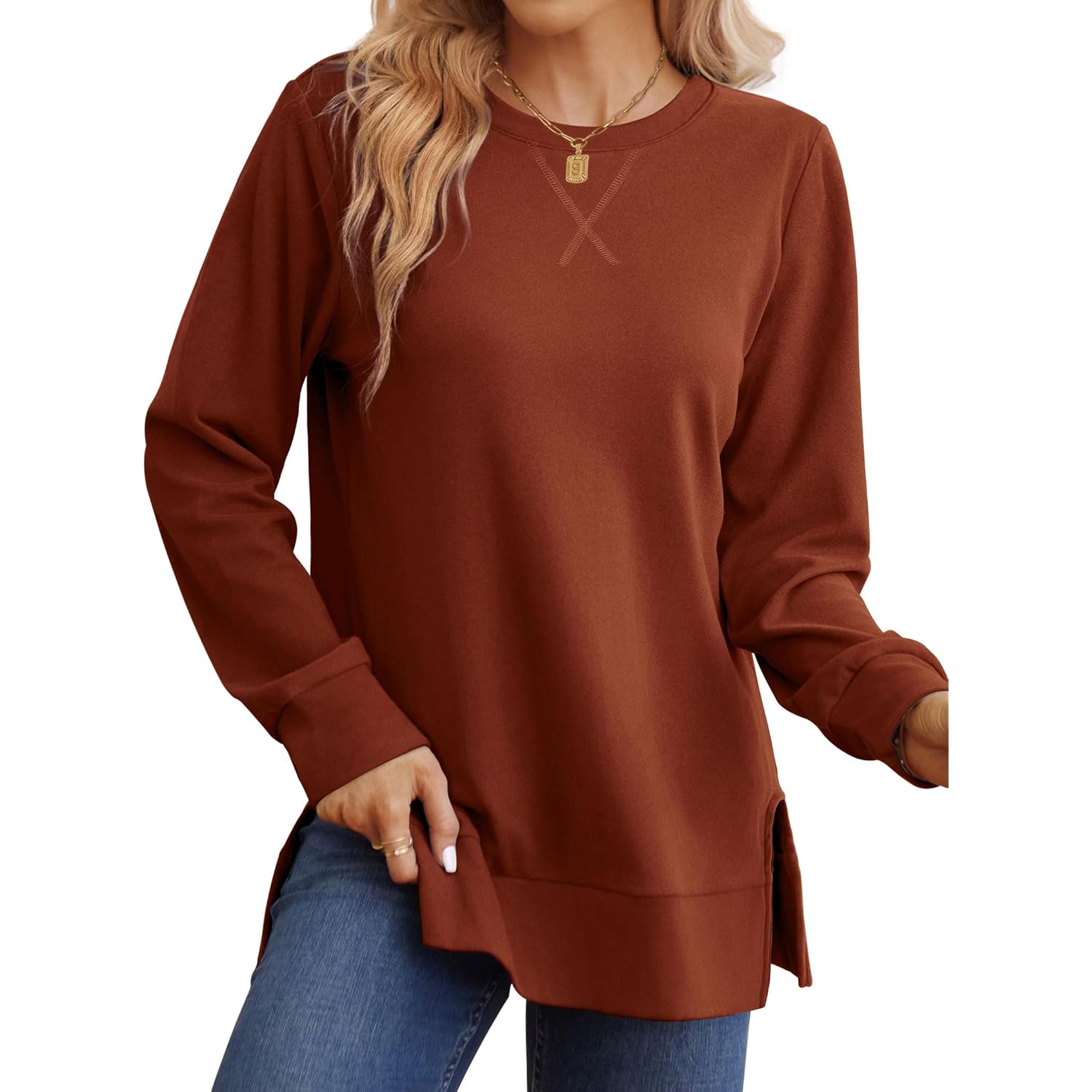 Saloogoe sweatshirt for Dam Side Split Fall Fashion