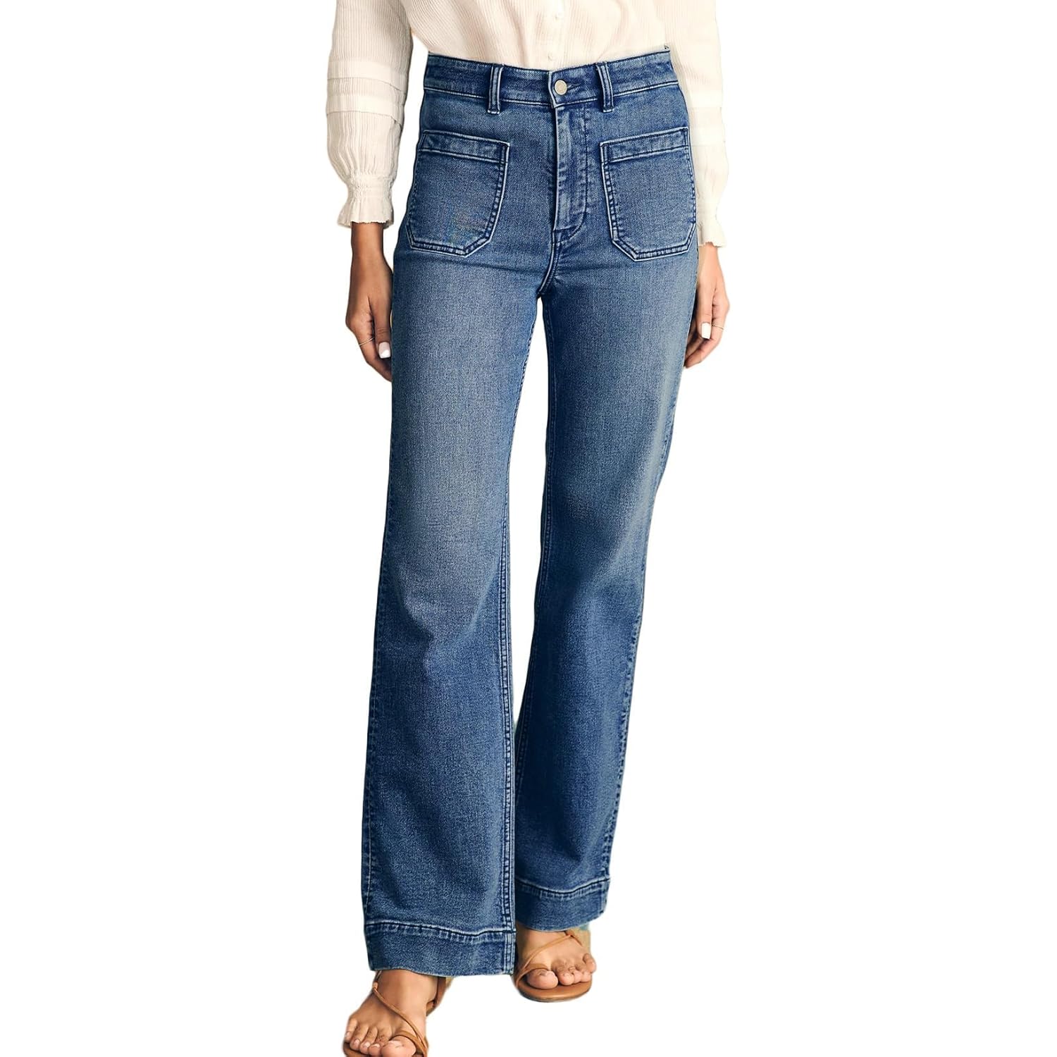 Astylish Dam wide leg jeans High Waisted Stretchy