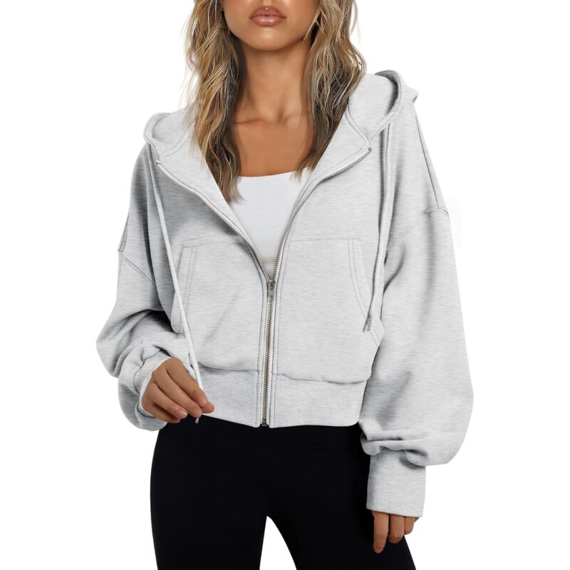 Trendy Queen hoodie for Dam Full dragkedja cropped