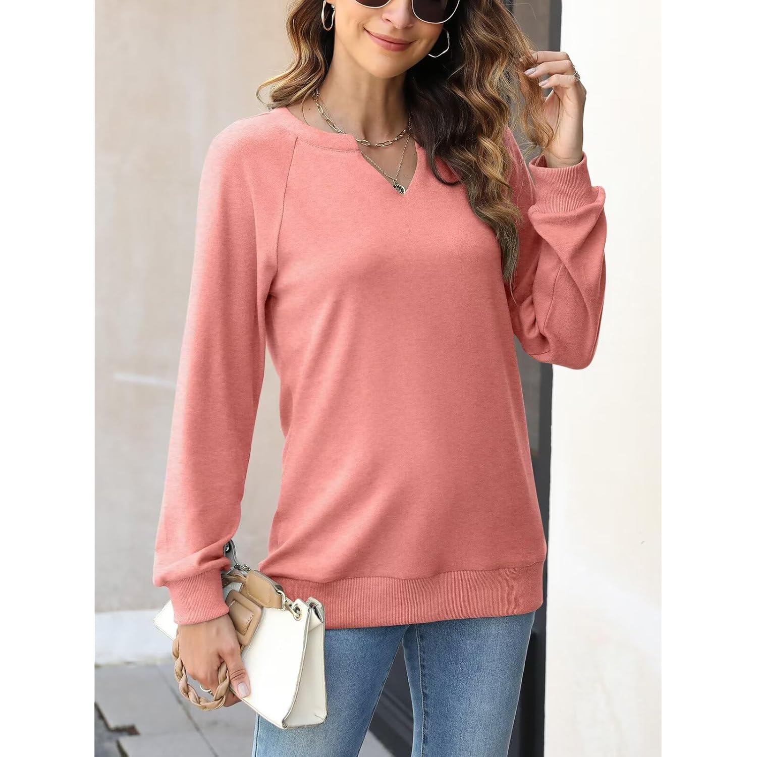 EADINVE Dam Casual Long Sleeve V Neck sweatshirt - Image 5