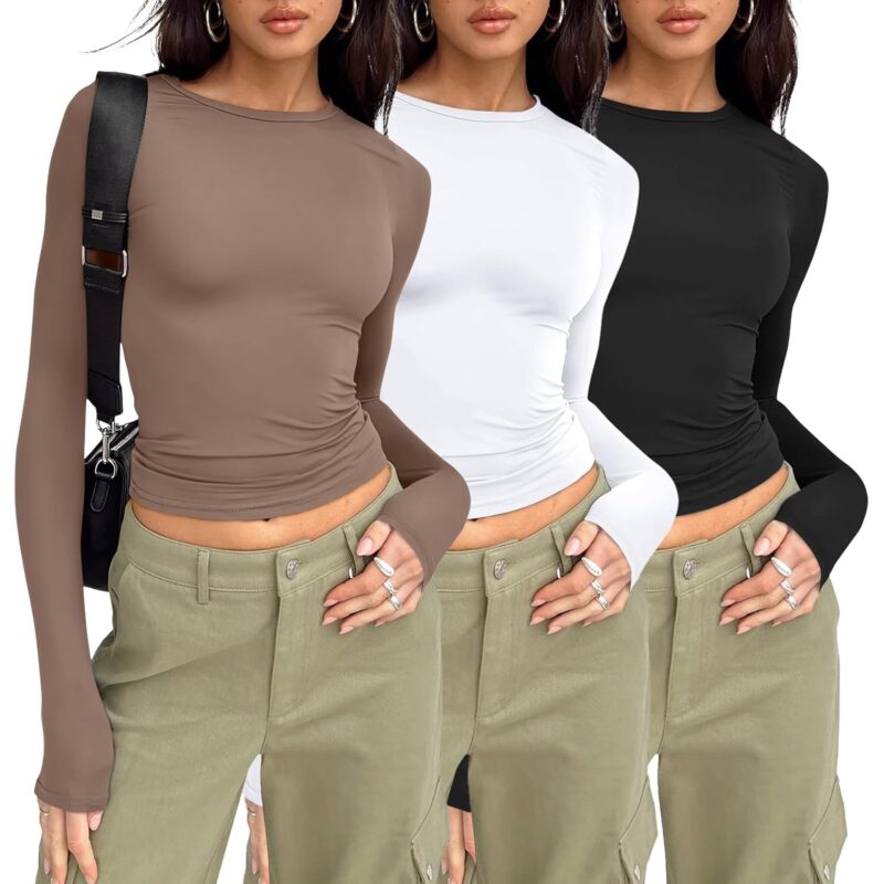 AUTOMET 3 Pack Dam långärmad T skjorta Fall