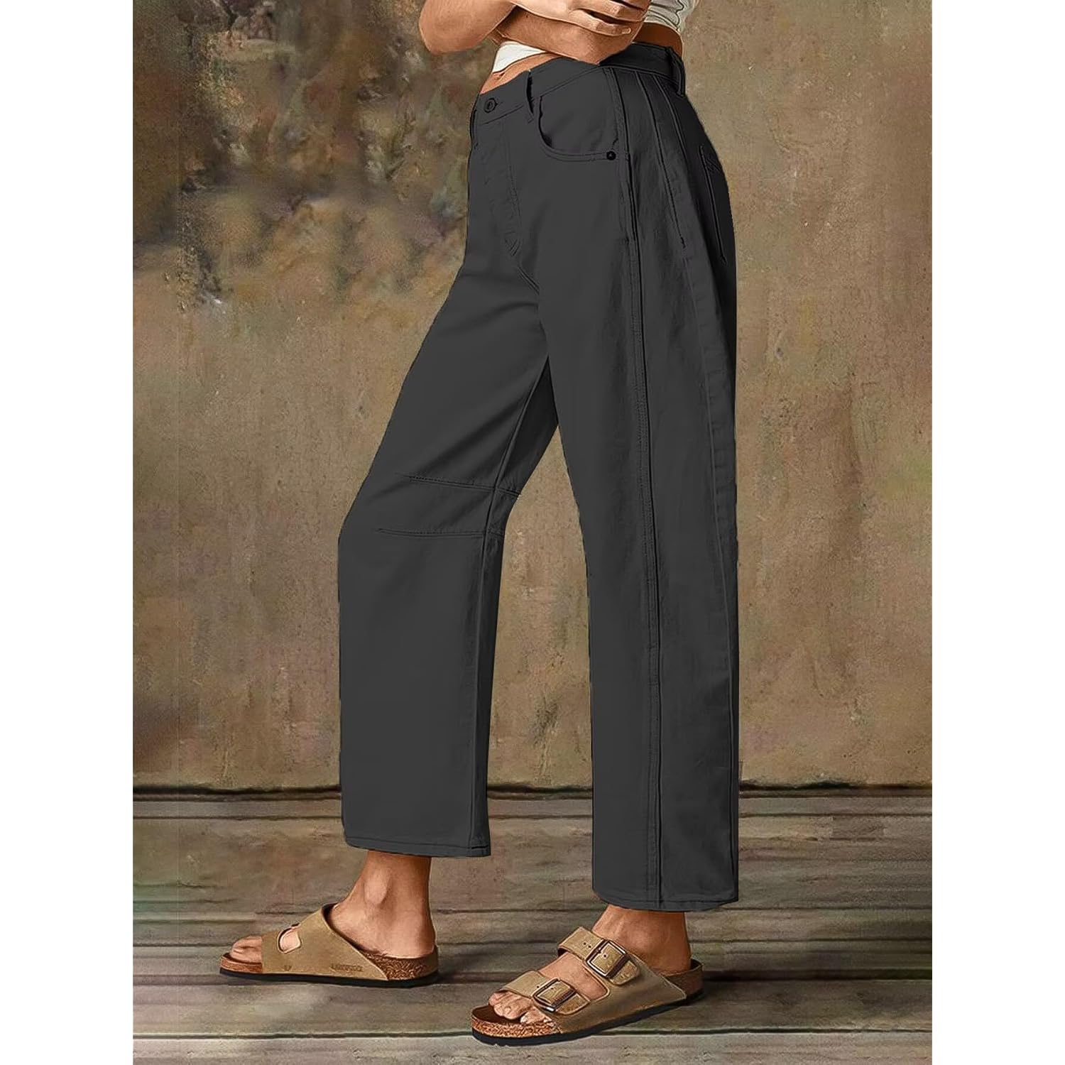 Flamingals Women’s Mid Waist Crop straight Leg jeans - Image 4