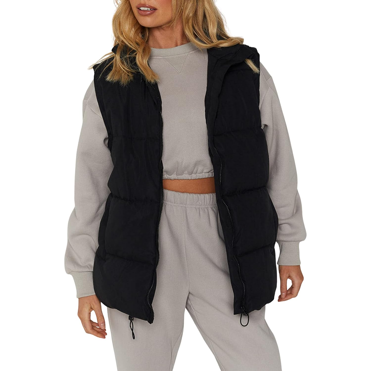 Athlisan Dam Zip Up puffer väst Stand Collar