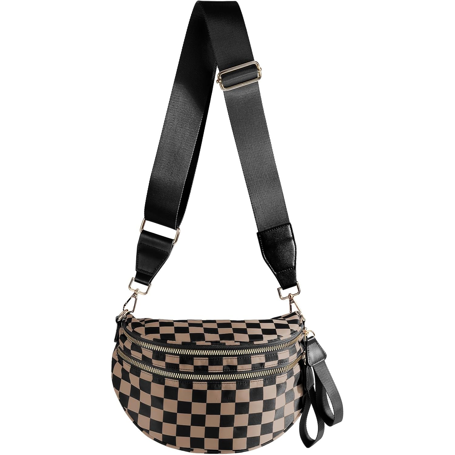 Svart and vit Checkered crossbody Bag Bum Bag