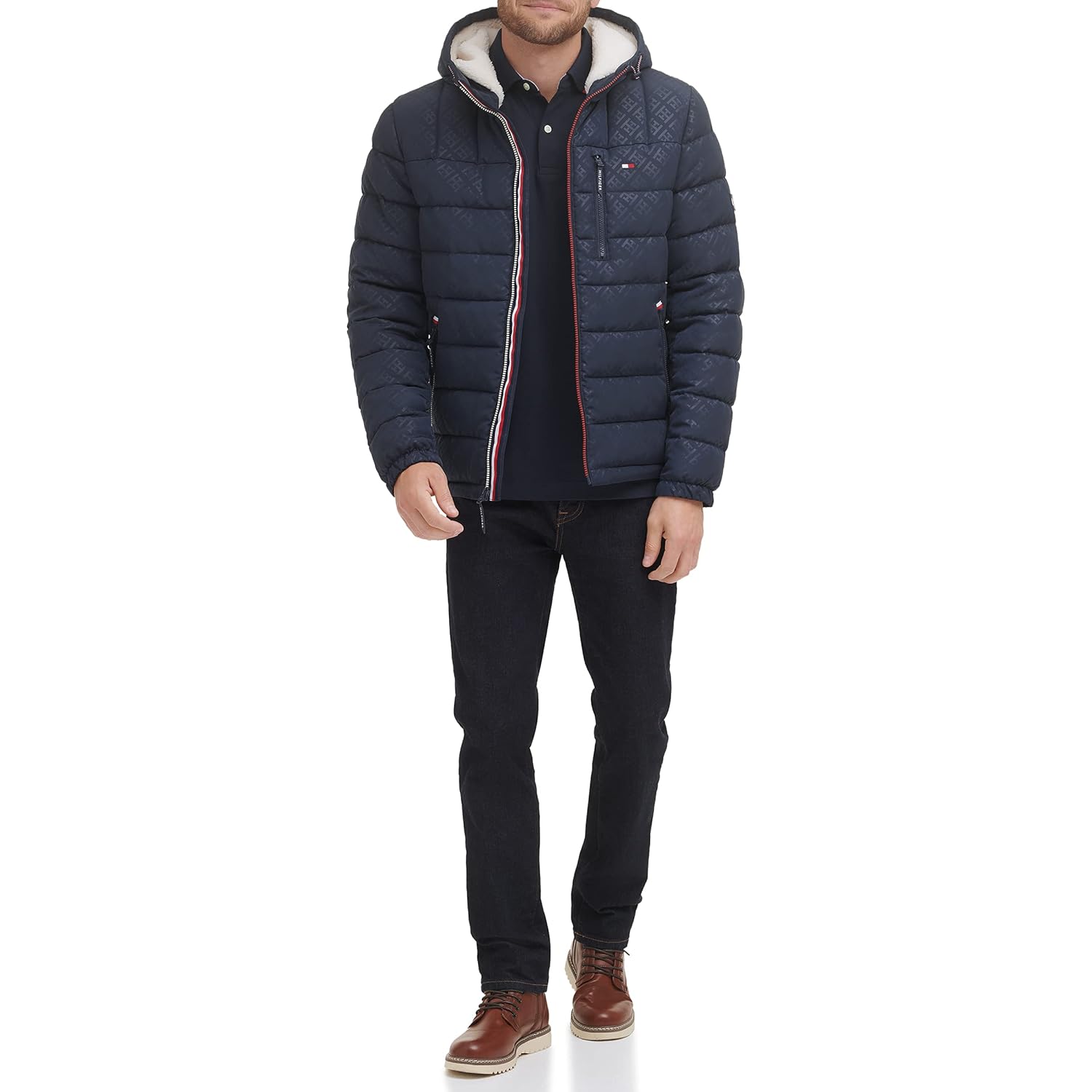 Tommy Hilfiger Herr Midweight Sherpa Lined Hooded vattenavvisande - Image 5