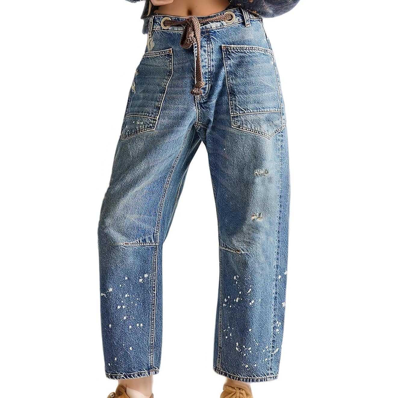 Dam Moxie Pull-On Barrel jeans Mid-low rise Boyfriend