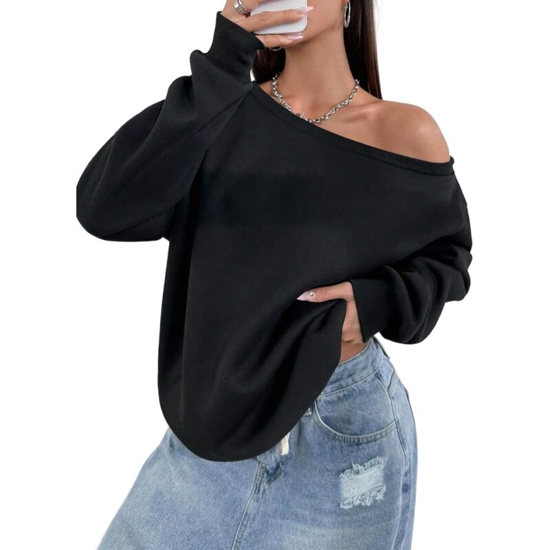 Remidoo Dam Off Shoulder sweatshirt Drop Shoulder oversized