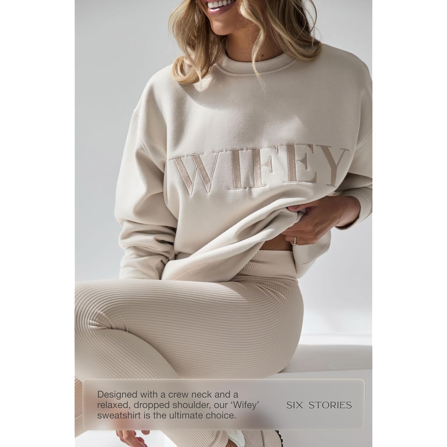 Six Stories Wifey sweatshirt, Dam Clothing, Fall Clothes, - Image 2