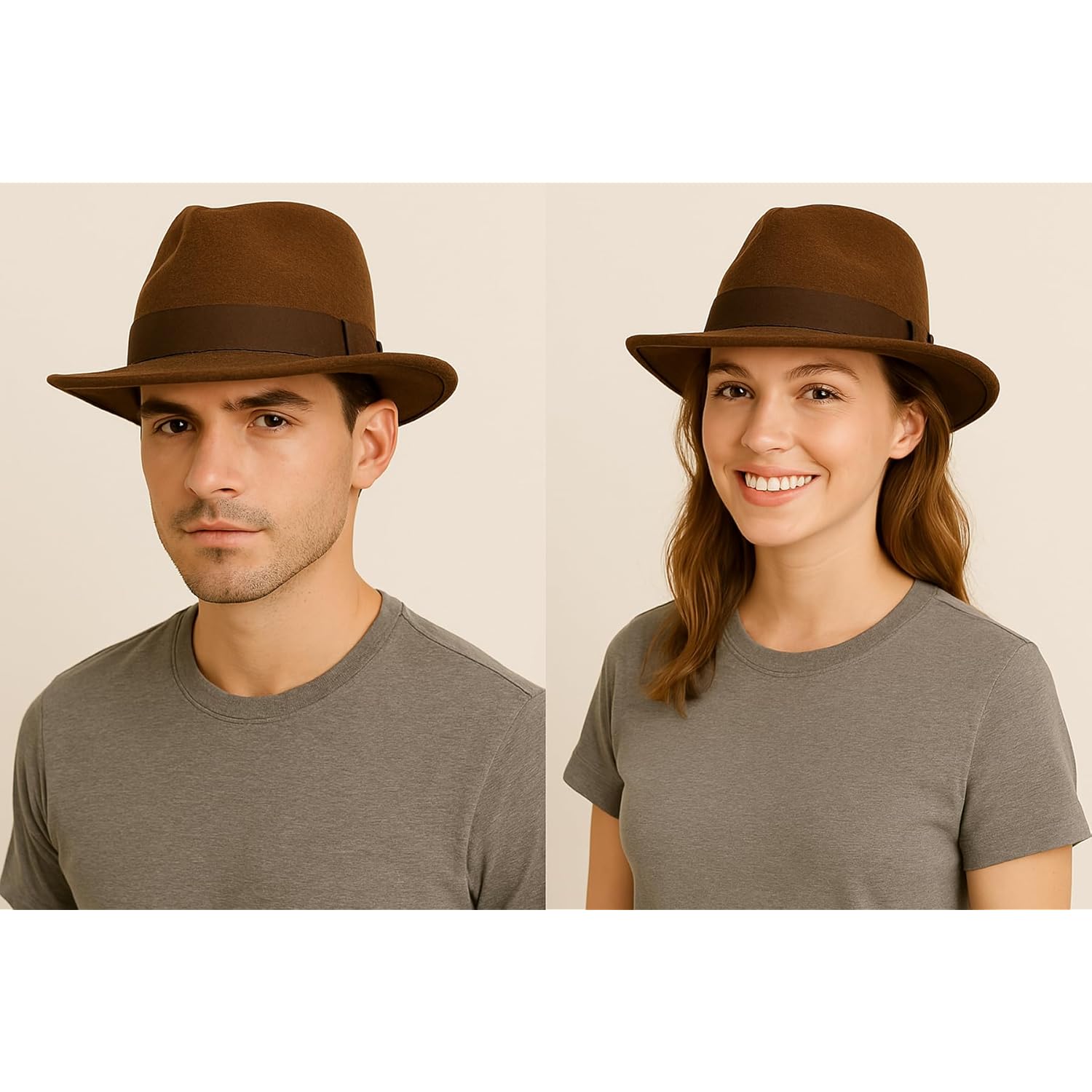 Loxdonz Adult brun fedora hatt - Cosplay Halloween - Image 5