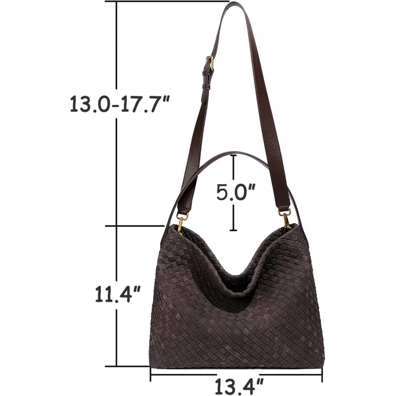 Woven Suede axelväska for Women Suede Hobo Bag