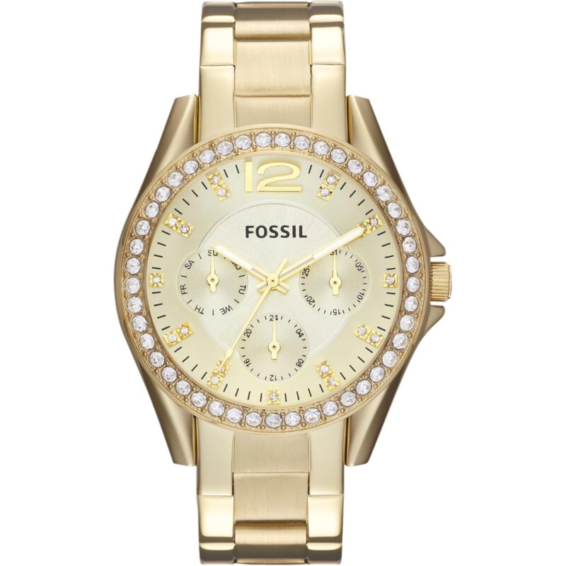 Fossil Dam Riley rostfritt stål Multifunction klocka