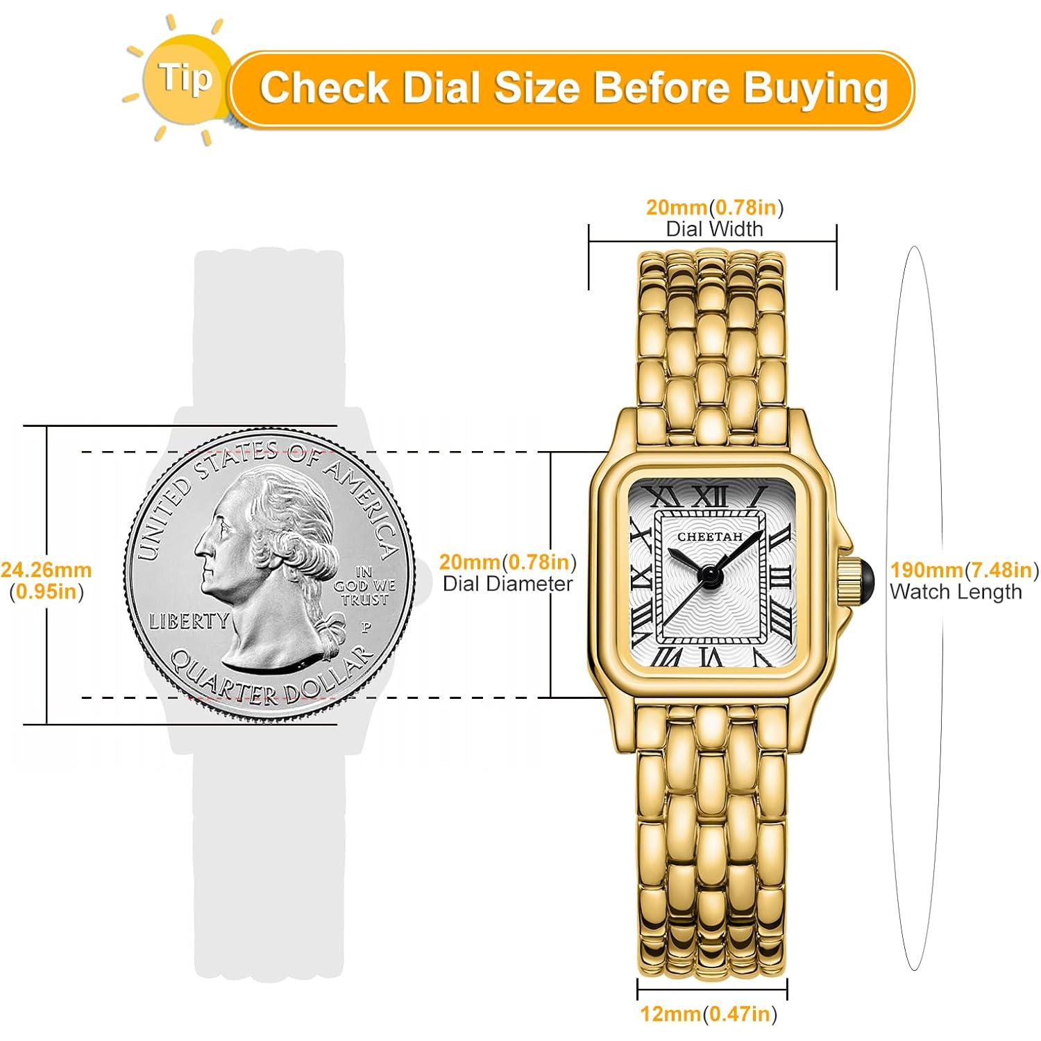 CHEETAH guld klocka for Women with Small Vintage - Image 3