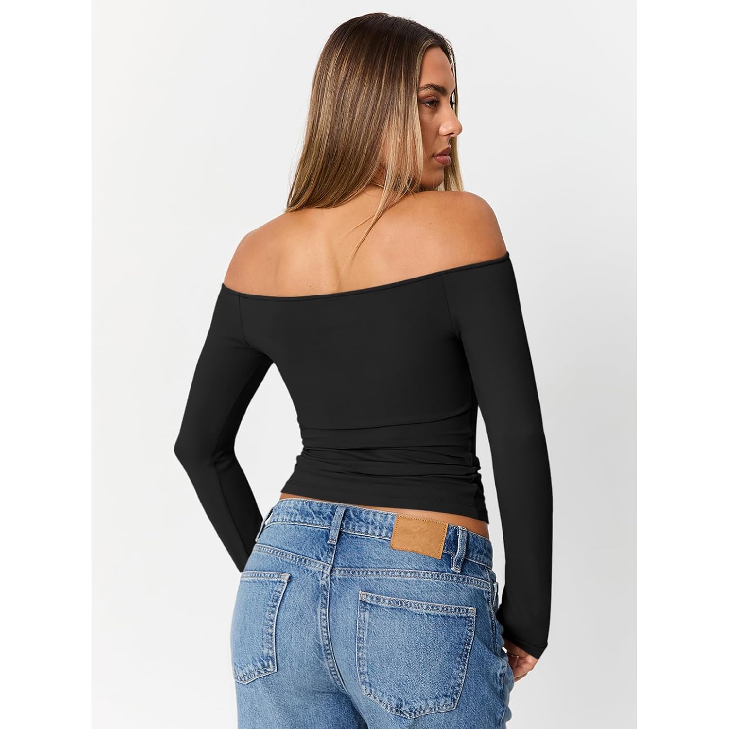 Trendy Queen Dam långärmad Off The Shoulder topp - Image 4