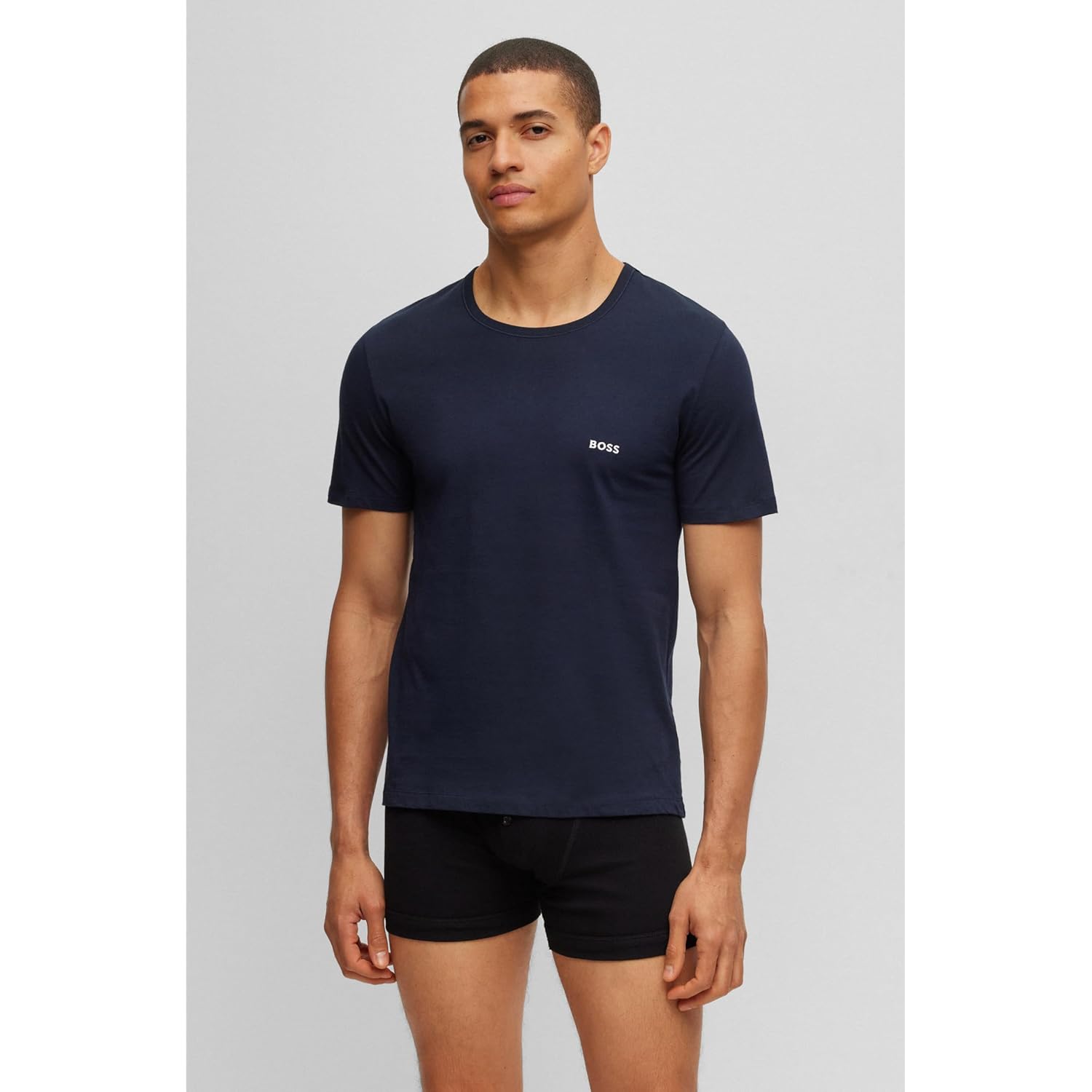 BOSS Herr Logo Embroidered bomull t‑shirt 3 Pack - Image 3