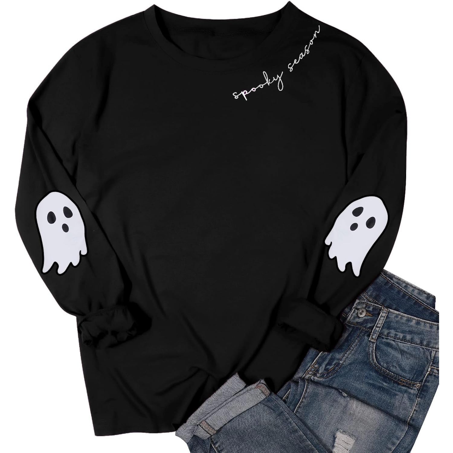 HEBBE Spooky Season sweatshirt Halloween Ghost sweatshirt Dam - Image 5