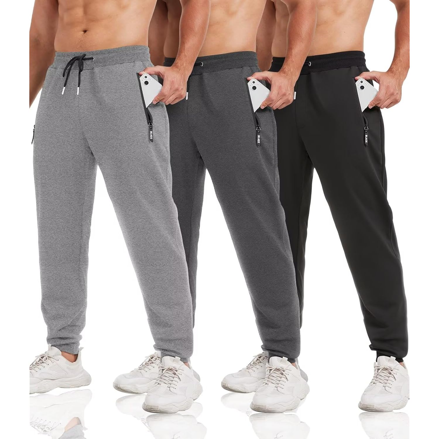 3 Pack joggers for Men tapered Herr joggers