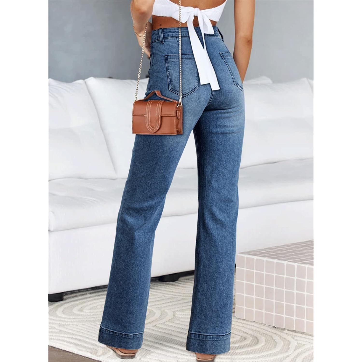 Astylish Dam wide leg jeans High Waisted Stretchy - Image 2