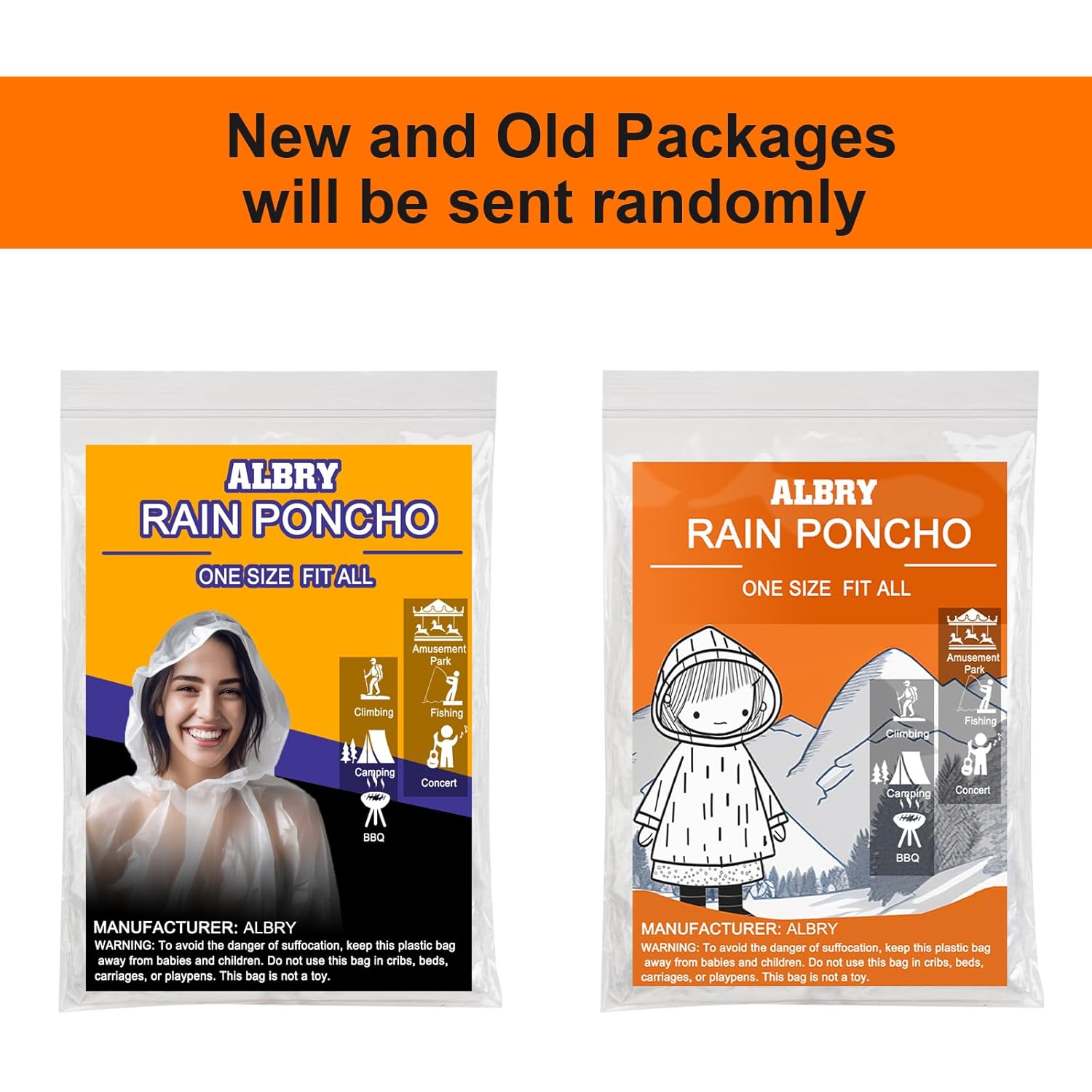 ALBRY Disposable Rain Ponchos for Adults with Drawstring - Image 7