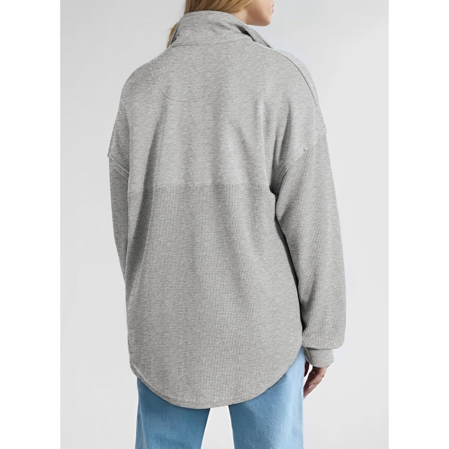 SHEWIN Dam Fall sweatshirt Casual Waffle Knit halv - Image 3