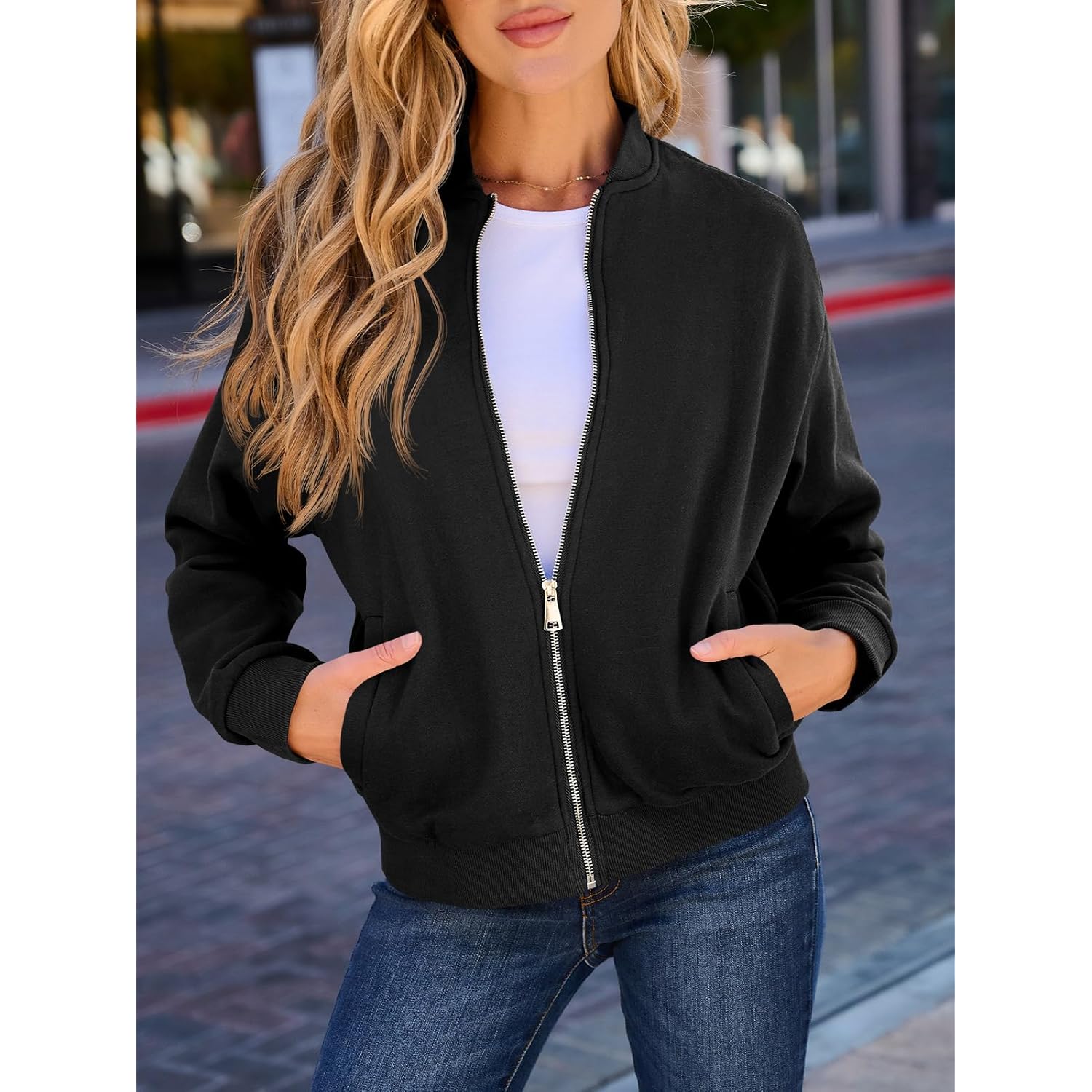 GeGekoko Dam dragkedja sweatshirt Jackets Long Sleeve Casual - Image 2