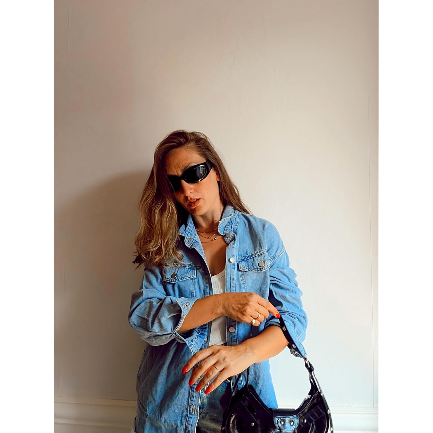 Dokotoo Dam Washed Boyfriend oversized Lapel Button Up - Image 3