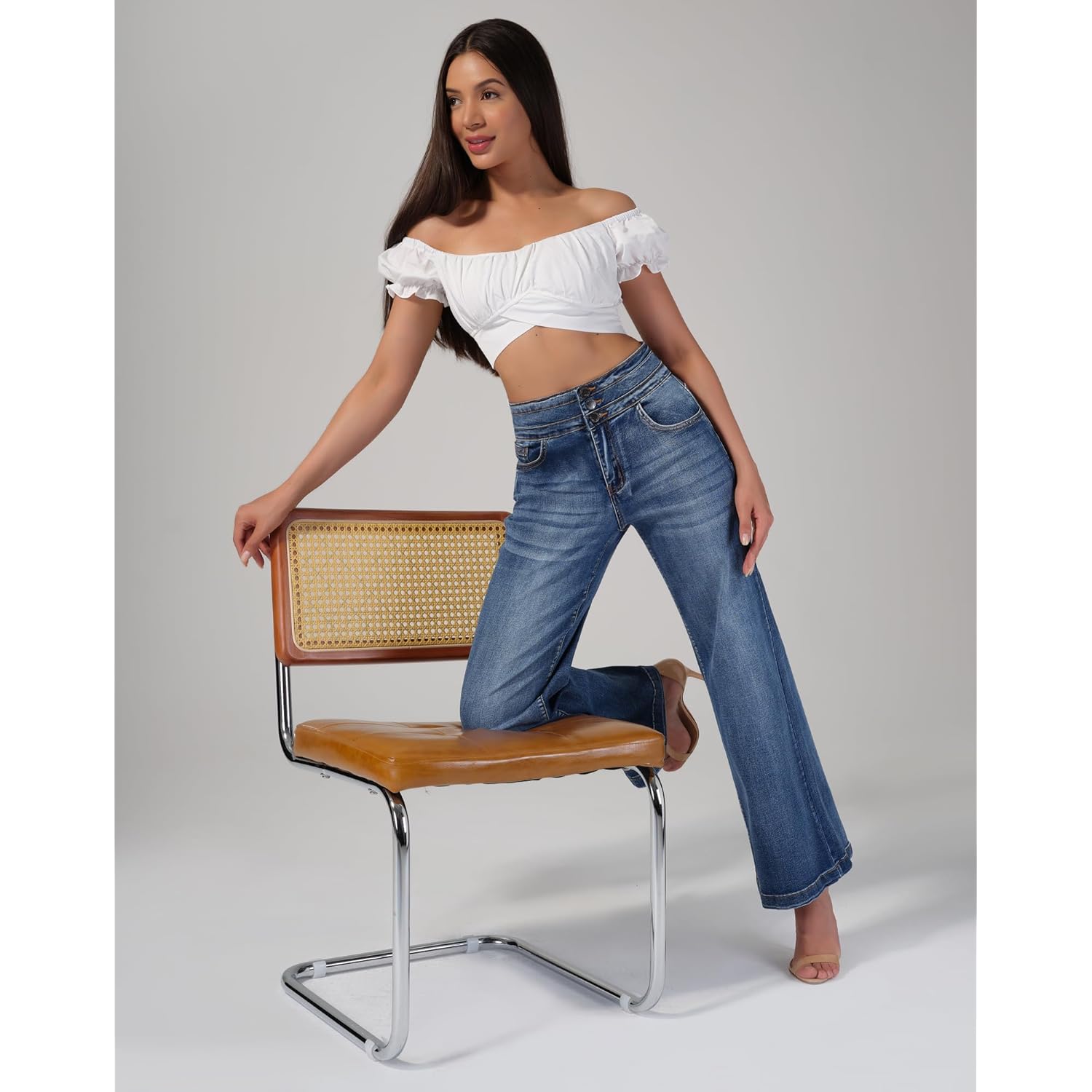 Roswear Dam wide leg jeans Casual High Waisted - Image 8