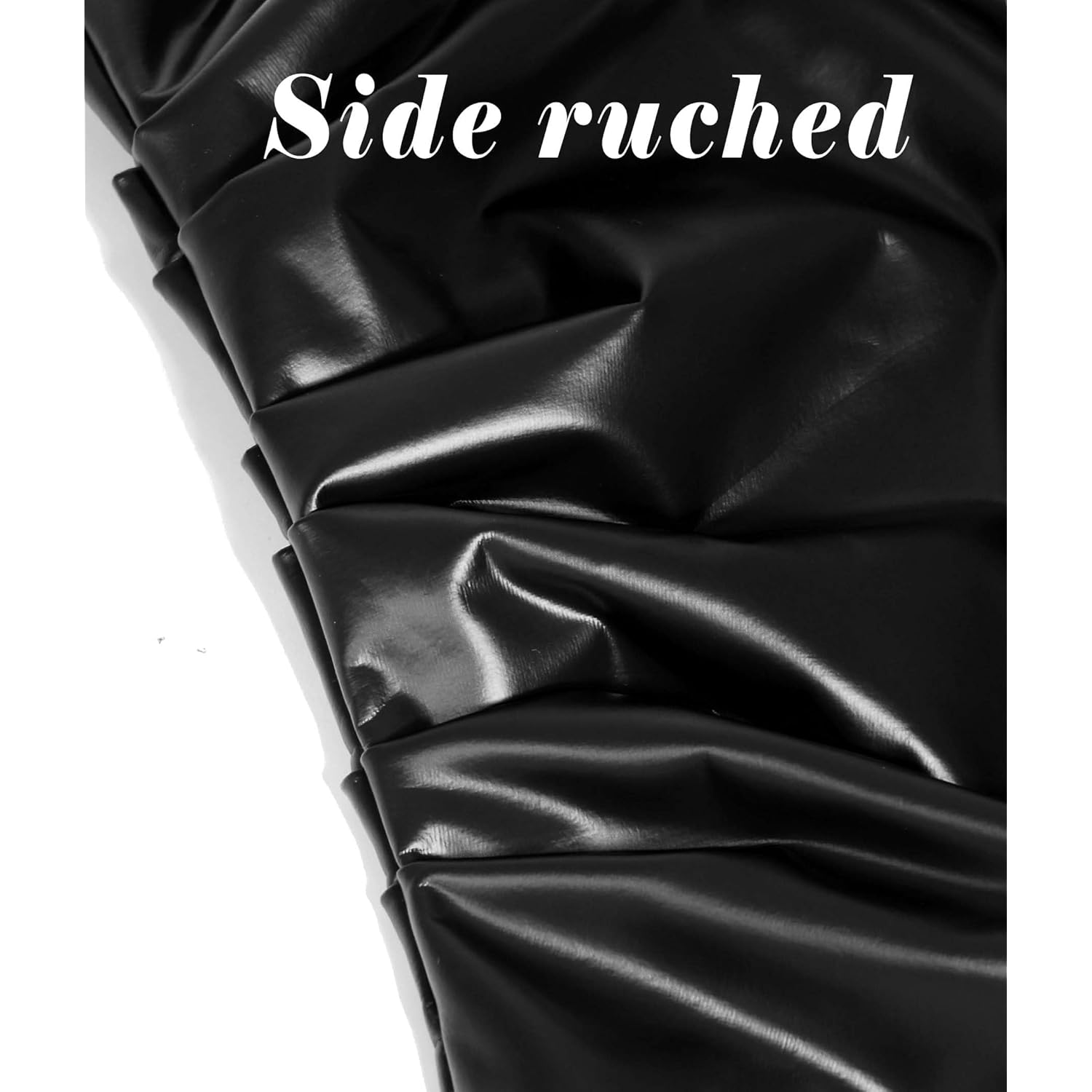 OZICERD Faux Leather Tube topp Strapless Going Out - Image 7