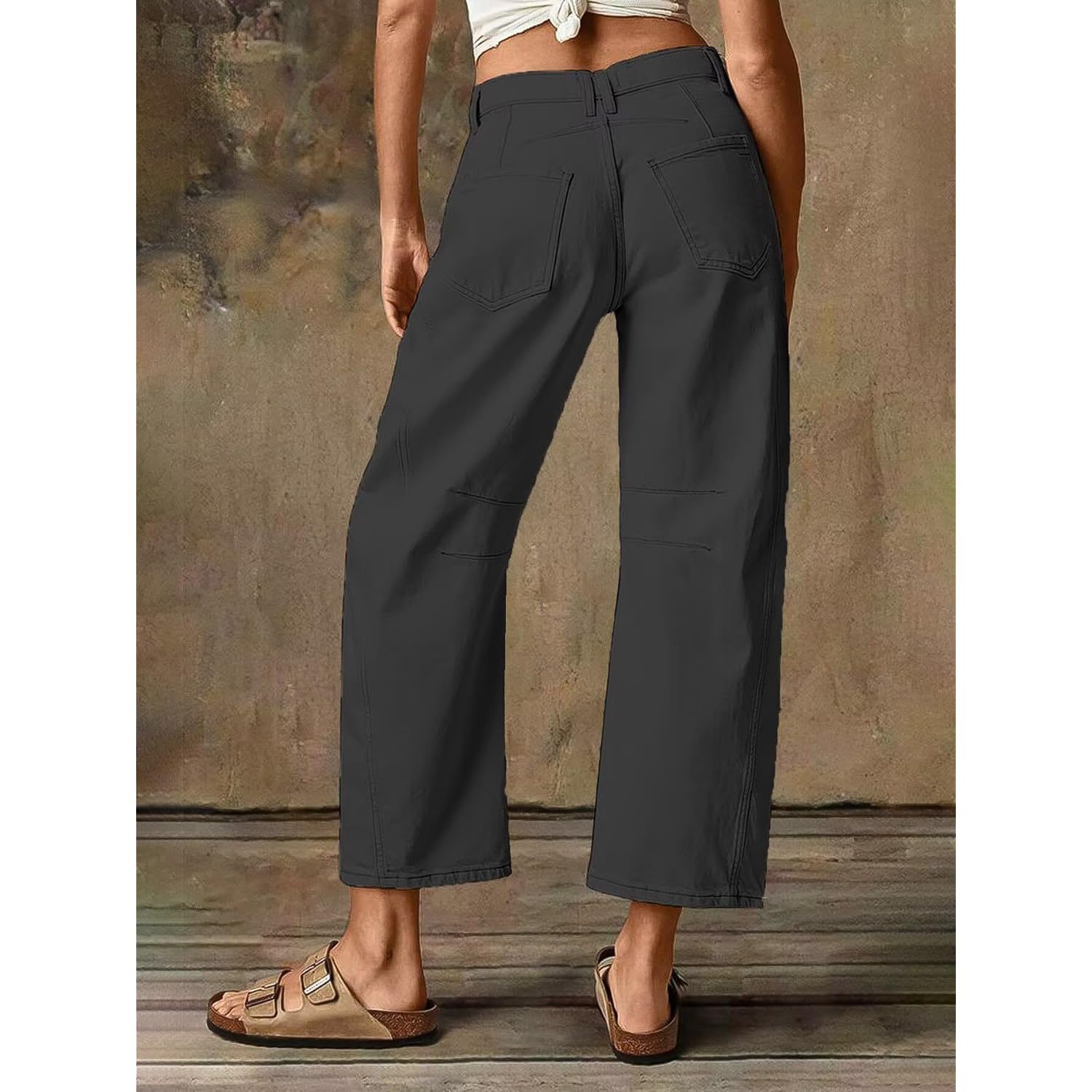 Flamingals Women’s Mid Waist Crop straight Leg jeans - Image 5