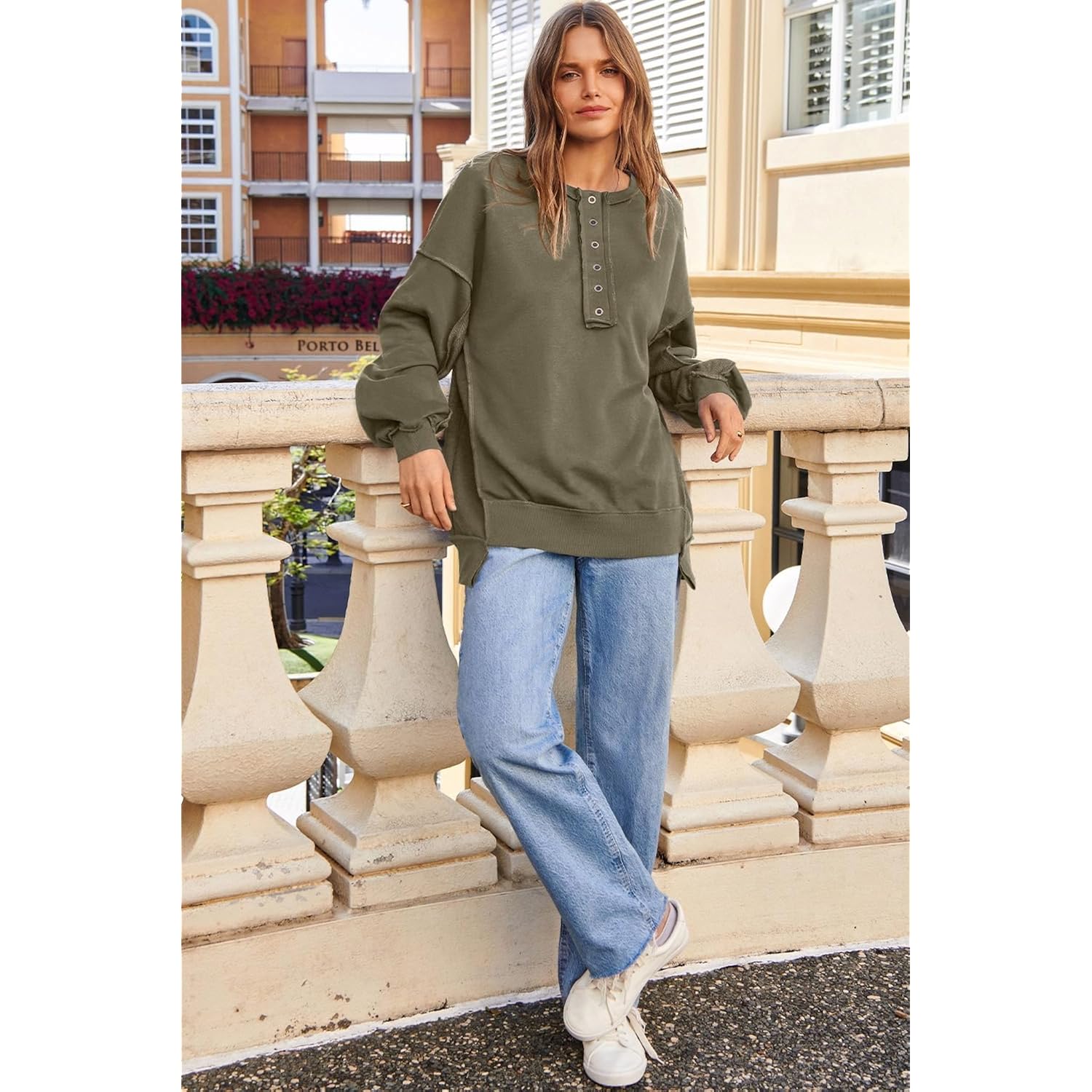 AlvaQ sweatshirt for Dam oversized Casual Long Sleeve - Image 2