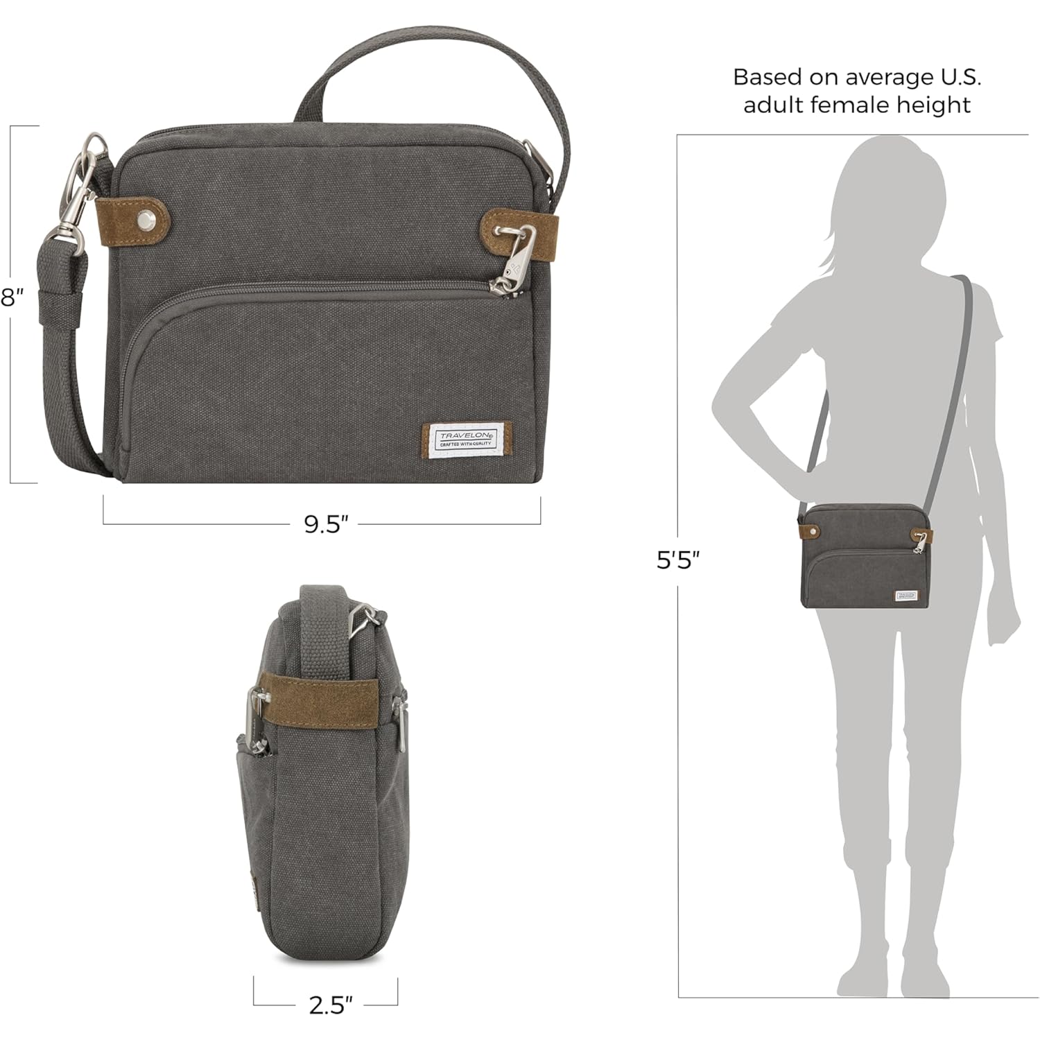 Travelon Anti-Theft Heritage Small crossbody Bag - Image 4