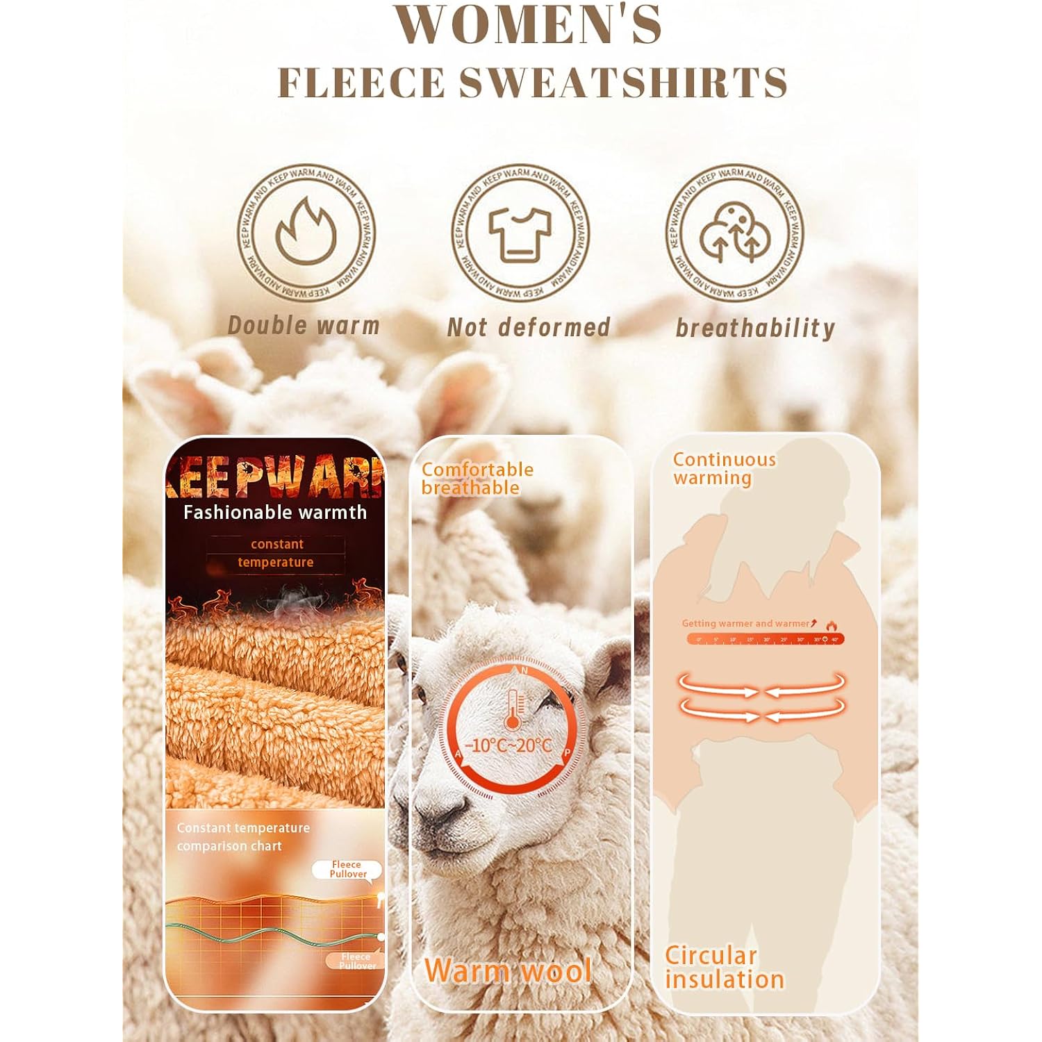 Dam fleece sweatshirt halv dragkedja pullover Long Sleeve - Image 6