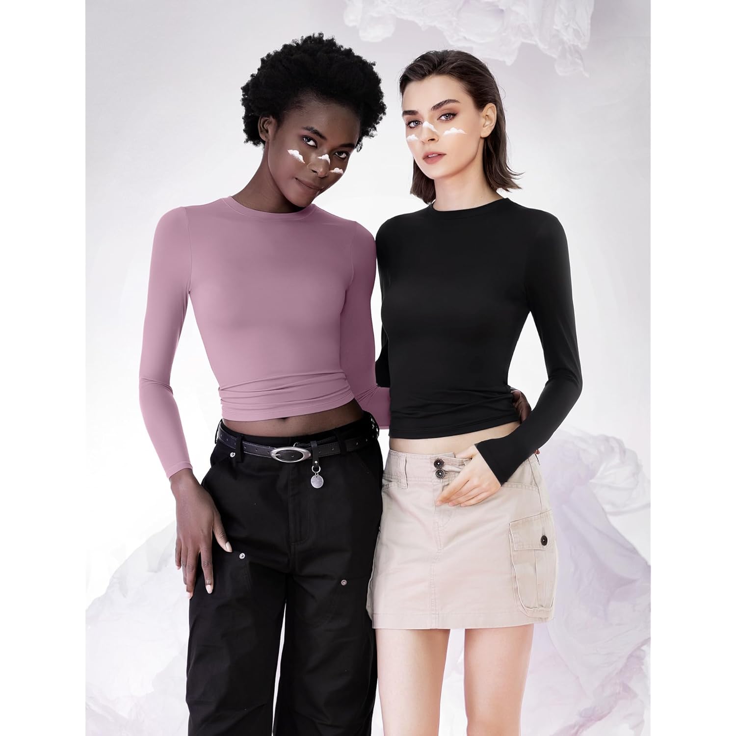 PUMIEY Dam långärmad T skjorta rund hals slim - Image 6