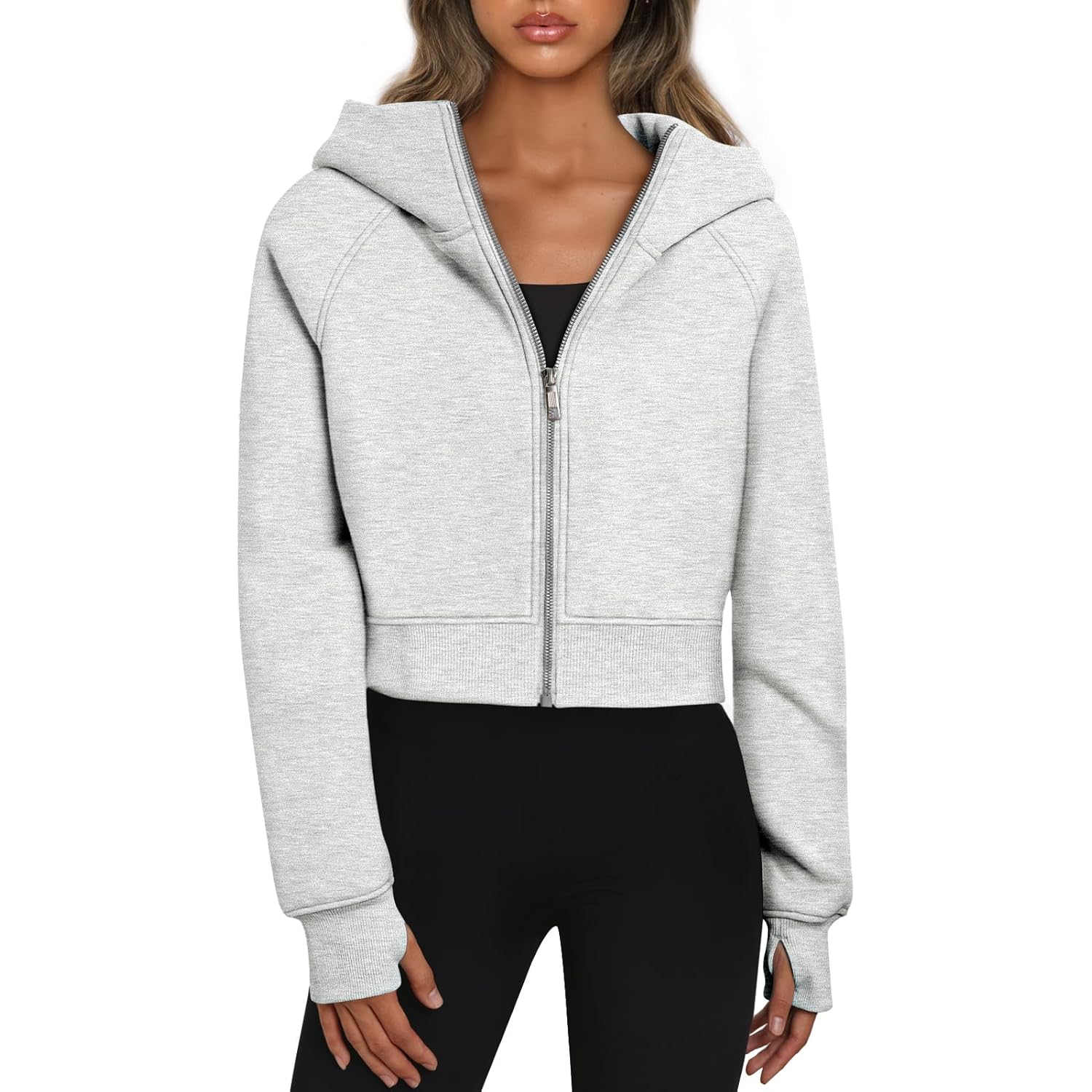 Trendy Queen Dam dragkedja hoodie Jackets cropped sweatshirt