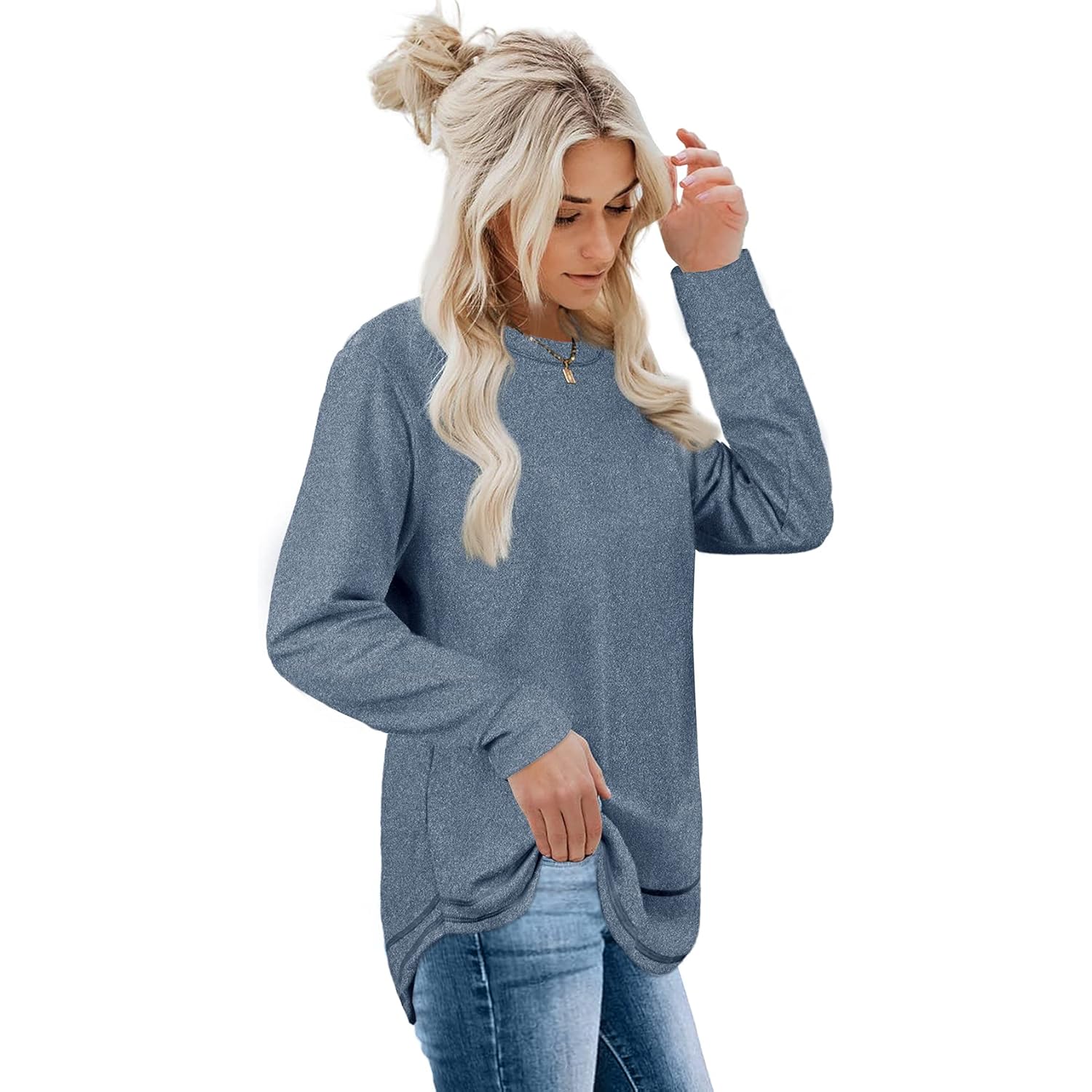Dofaoo sweatshirt for Dam Crewneck Long Sleeve Shirts - Image 3