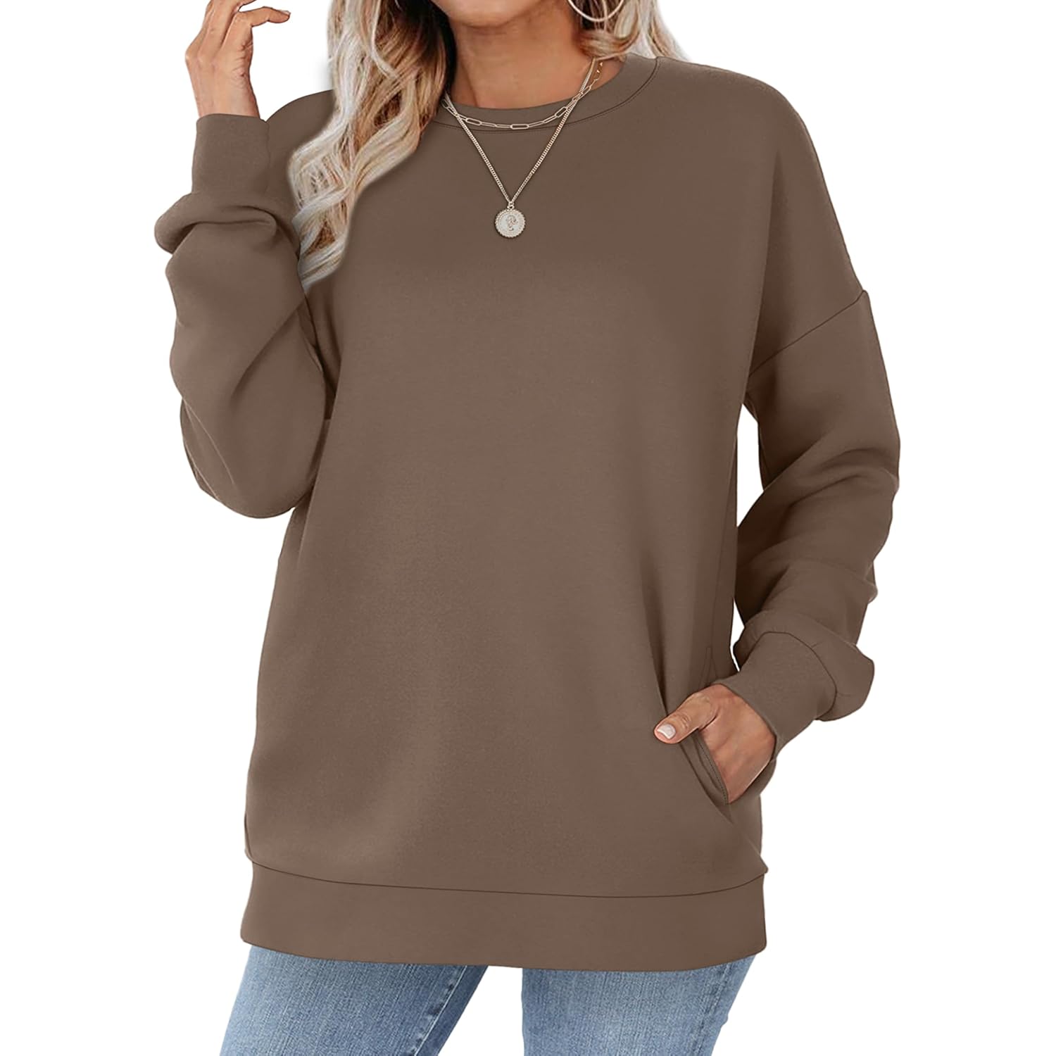 WIHOLL Crewneck sweatshirt Dam Long Sleeve Tops 2025 - Image 3