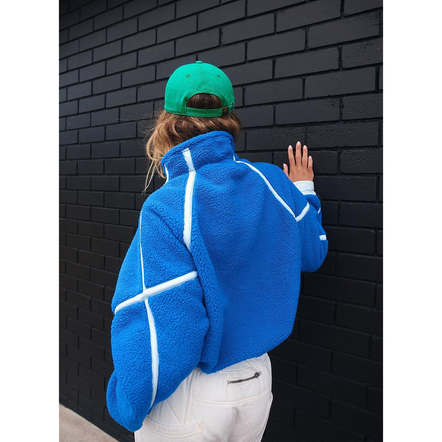 Dam fleece sweatshirt halv dragkedja pullover Long Sleeve - Image 3