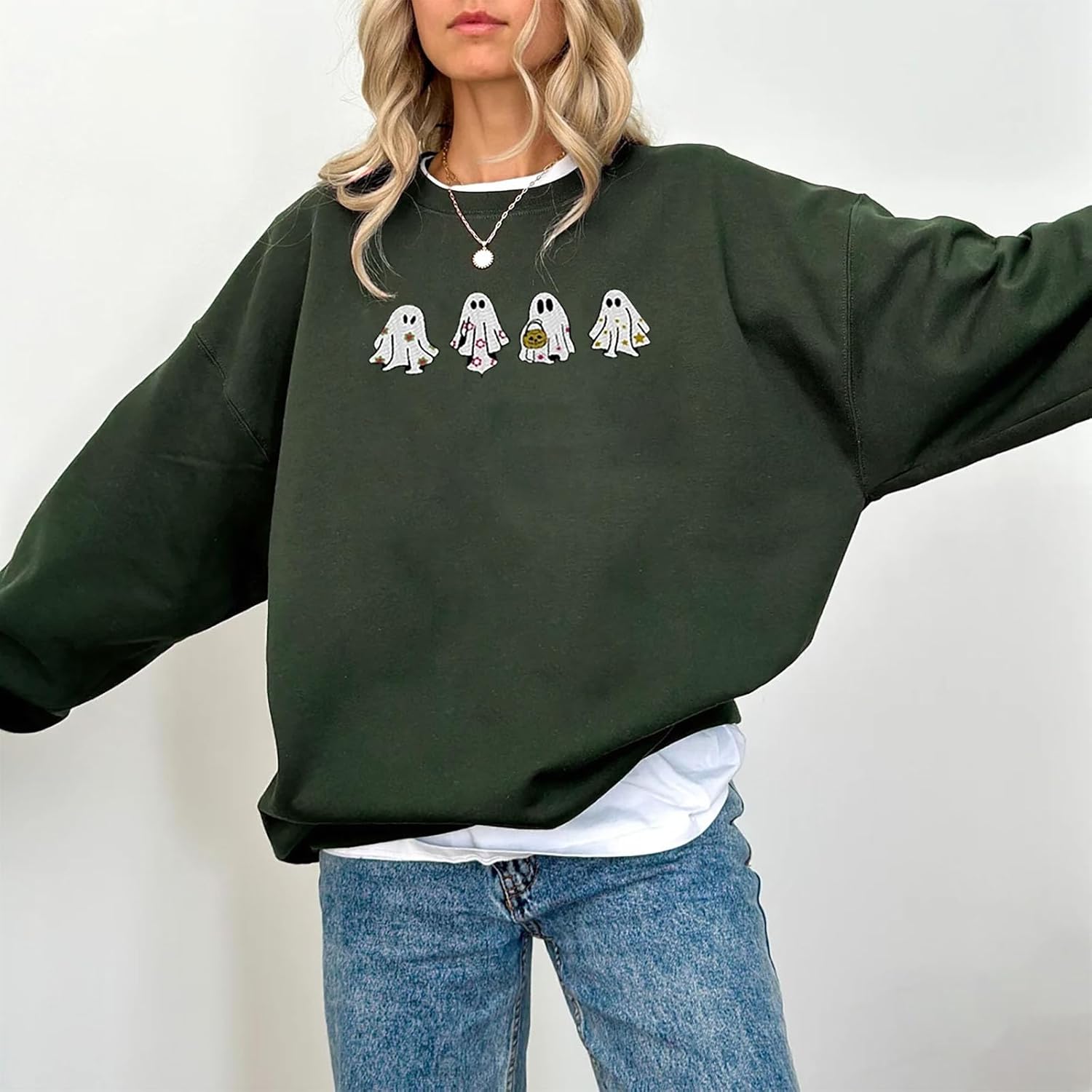 Fiscrat Halloween Spooky Season oversized sweatshirt Dam Cute - Image 4