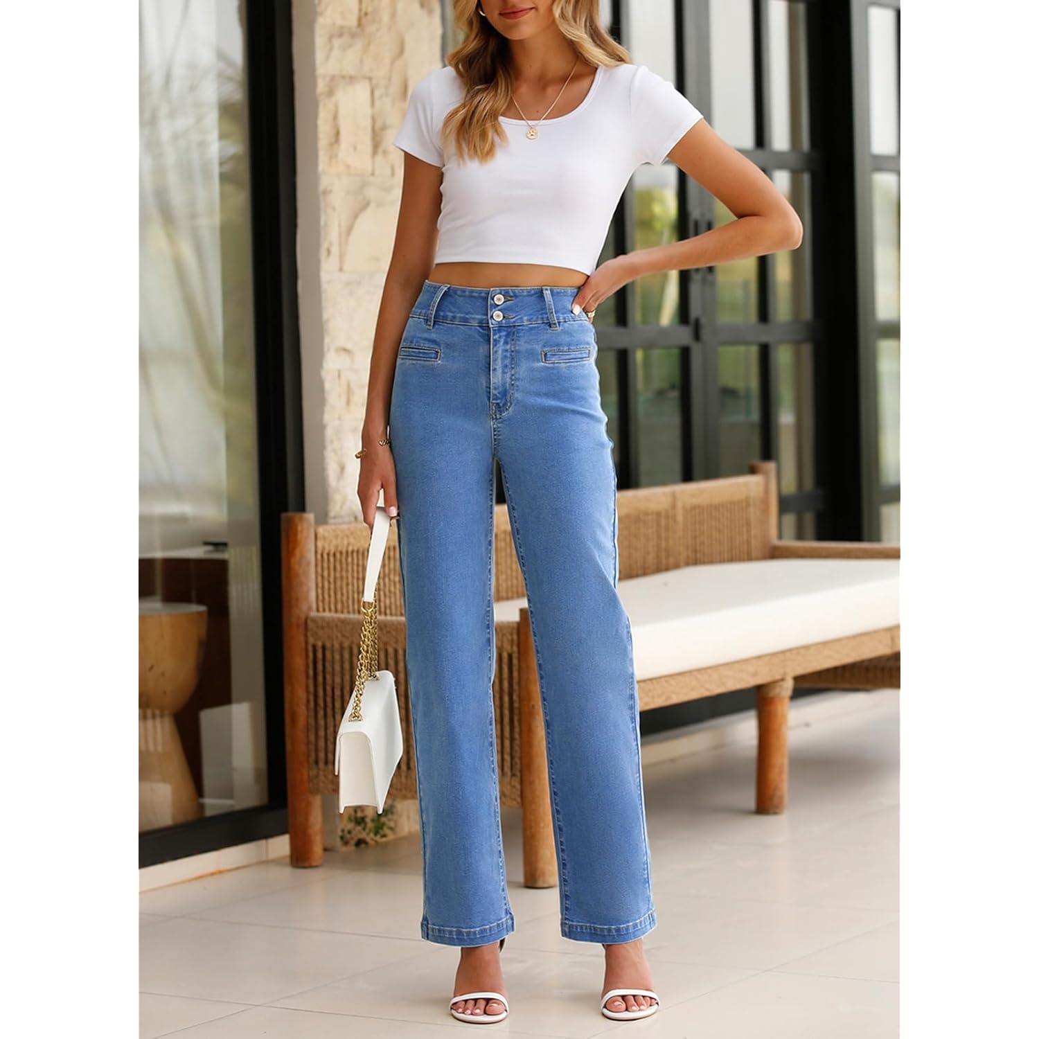 Sidefeel Dam jeans High Waisted straight Leg Stretchy - Image 5