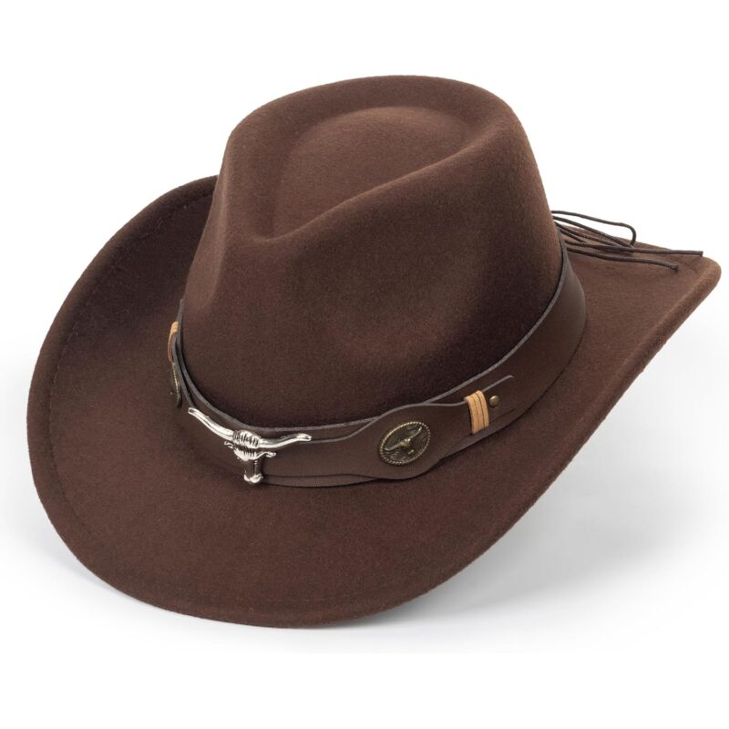 Western Cowboy hatt for Women Men, Rolled-Up Felt