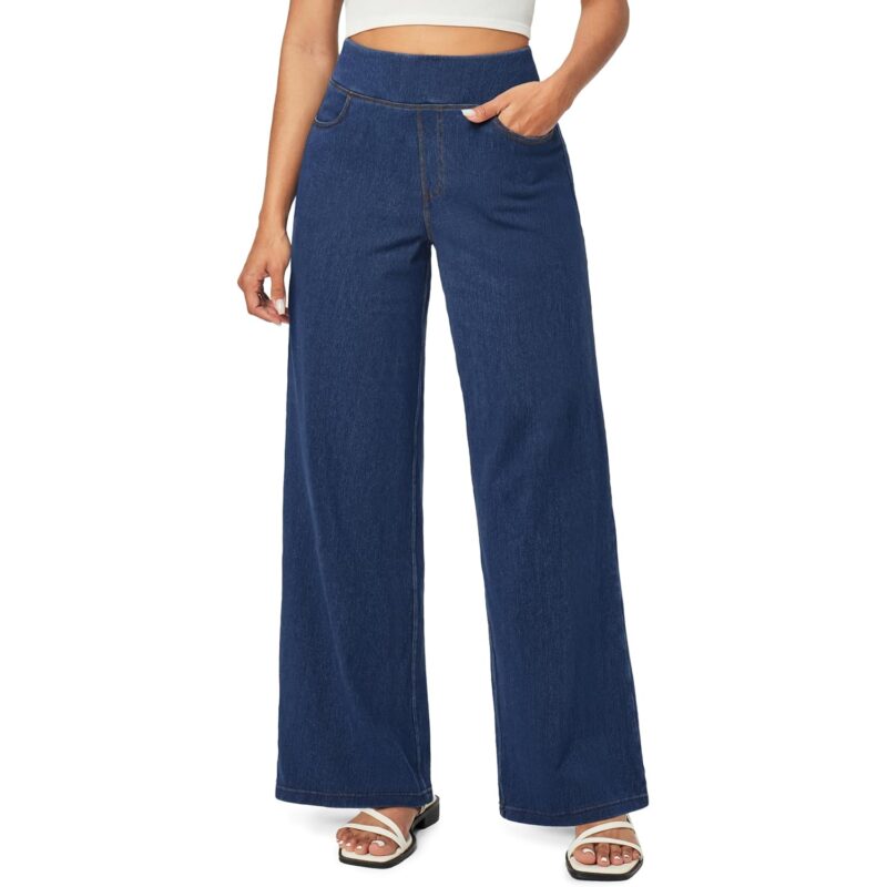 IUGA wide leg jeans Woman High Waisted Pull