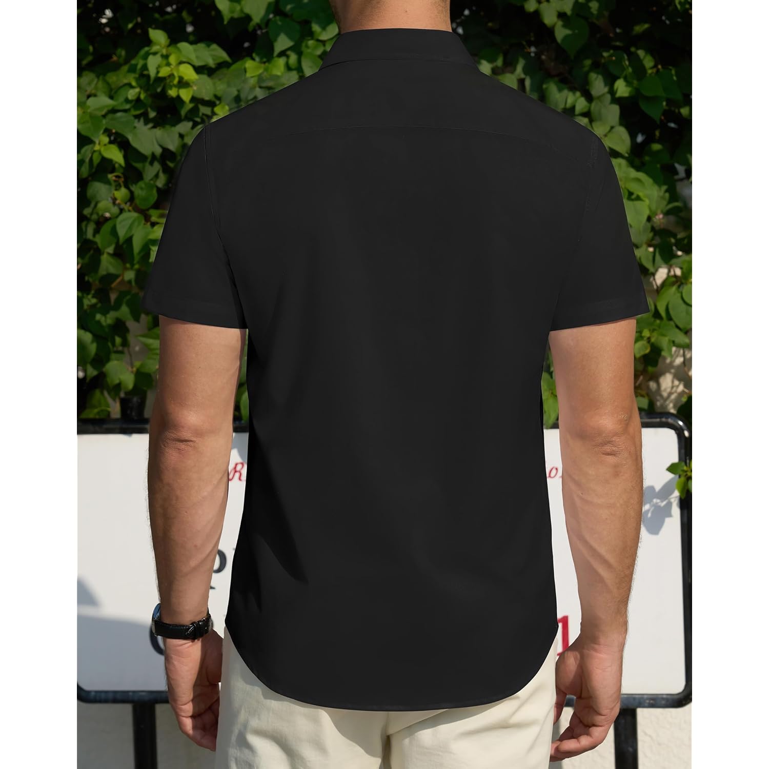 J.VER Herr kortärmad Dress skjorta Stretch Stain Shield - Image 3